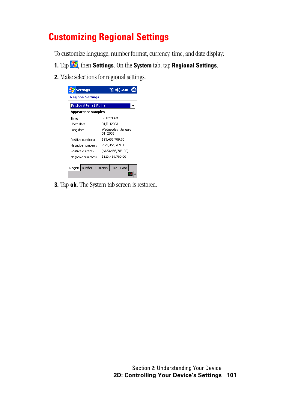 Customizing regional settings | Hitachi SH-G1000 User Manual | Page 109 / 264