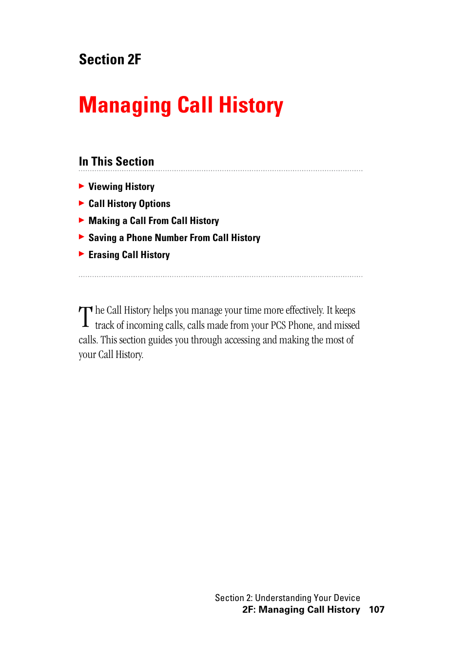 Managing call history, 2f. managing call history | Hitachi SH-G1000 User Manual | Page 115 / 264