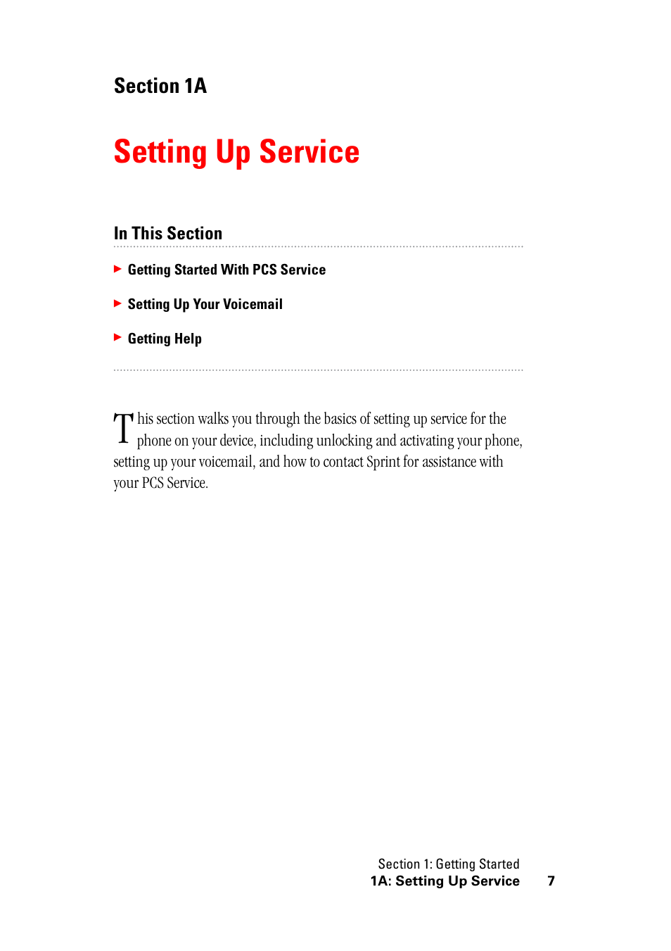 Setting up service, 1a. setting up service | Hitachi SH-G1000 User Manual | Page 15 / 264