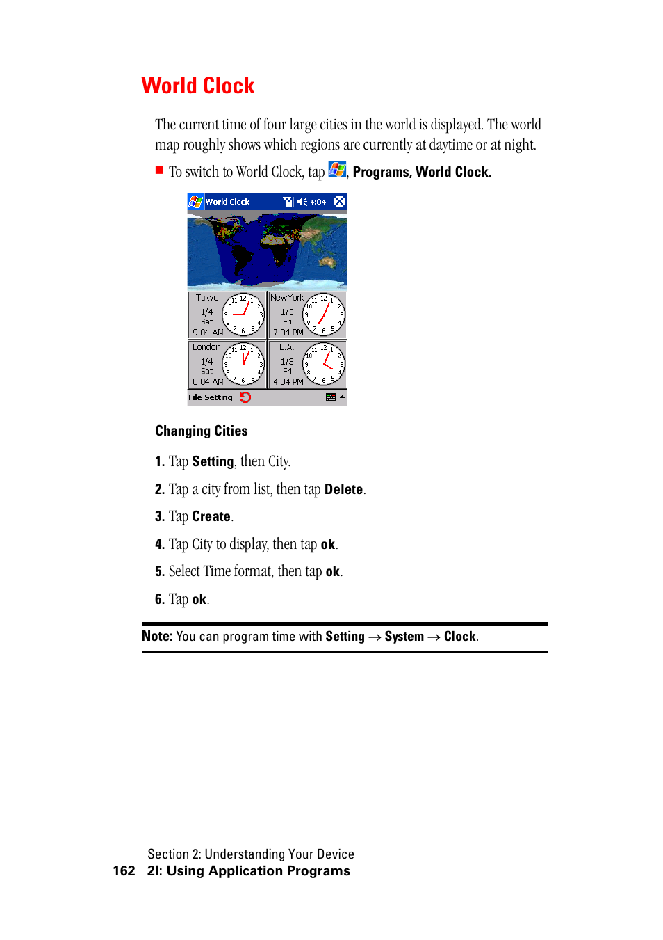 World clock | Hitachi SH-G1000 User Manual | Page 170 / 264