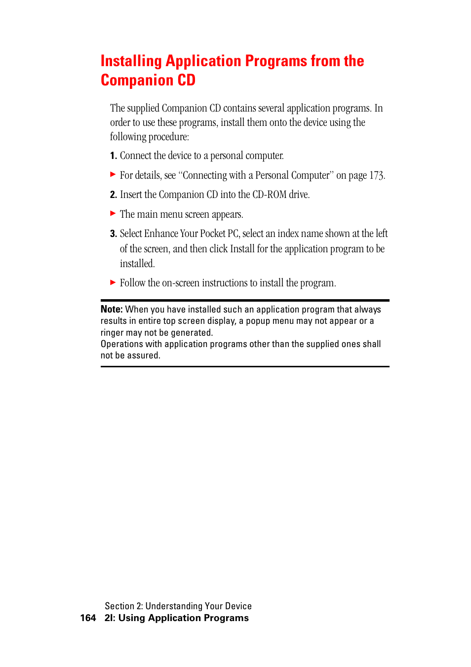 Connect the device to a personal computer, Insert the companion cd into the cd-rom drive, The main menu screen appears | Hitachi SH-G1000 User Manual | Page 172 / 264