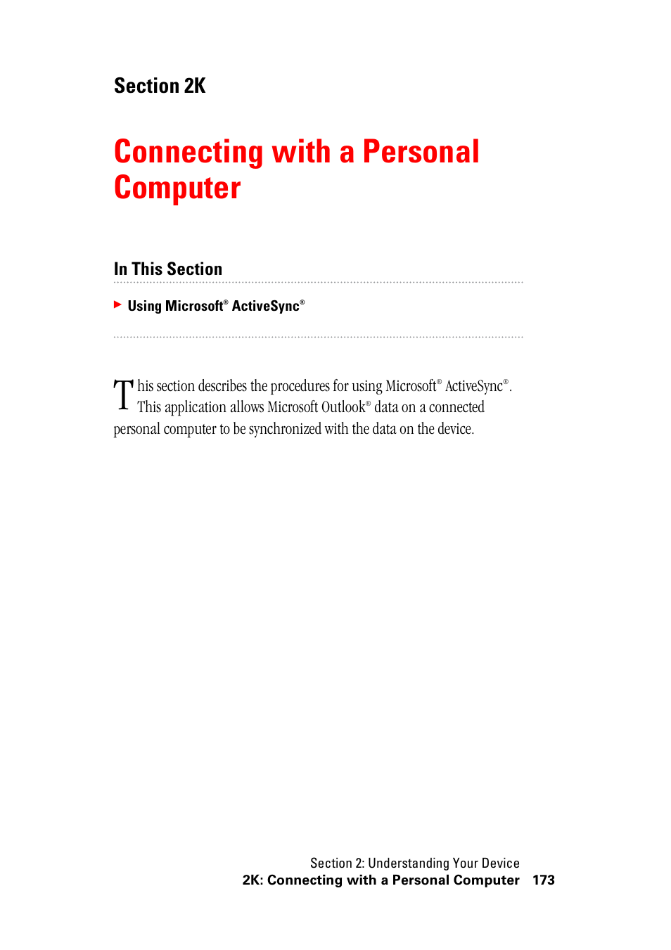 Connecting with a personal computer, 2k. connecting with a personal computer | Hitachi SH-G1000 User Manual | Page 181 / 264