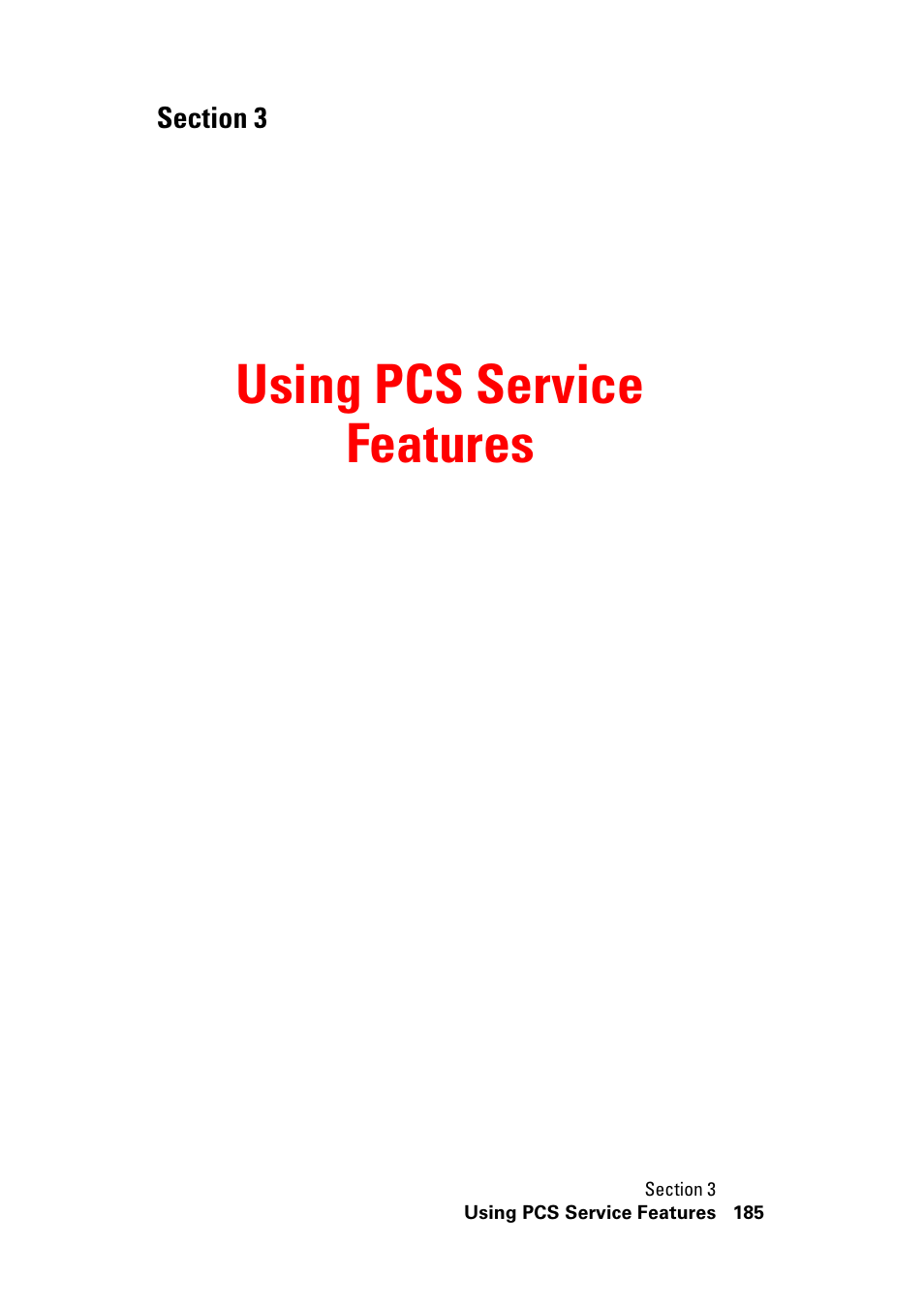 Section 3: using pcs service features, Section 3, Using pcs service features | Hitachi SH-G1000 User Manual | Page 193 / 264