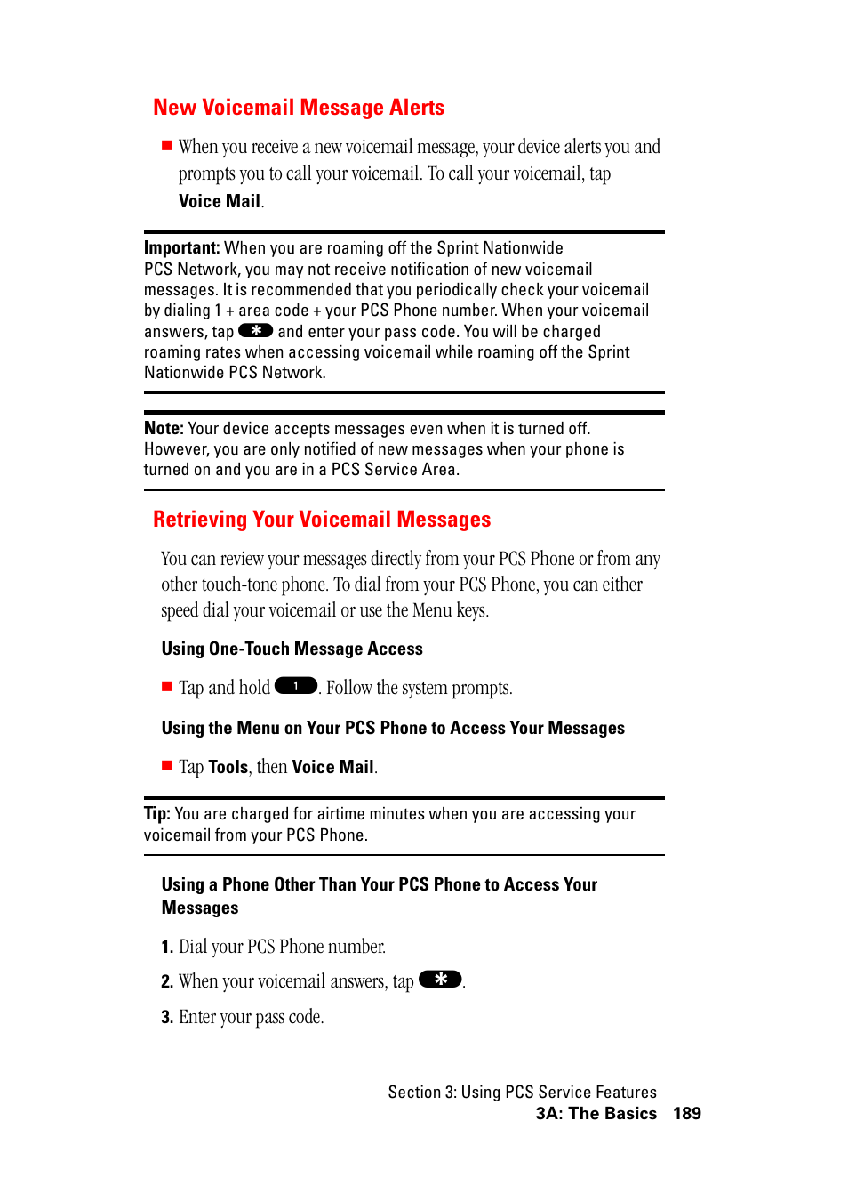 New voicemail message alerts, Retrieving your voicemail messages | Hitachi SH-G1000 User Manual | Page 197 / 264