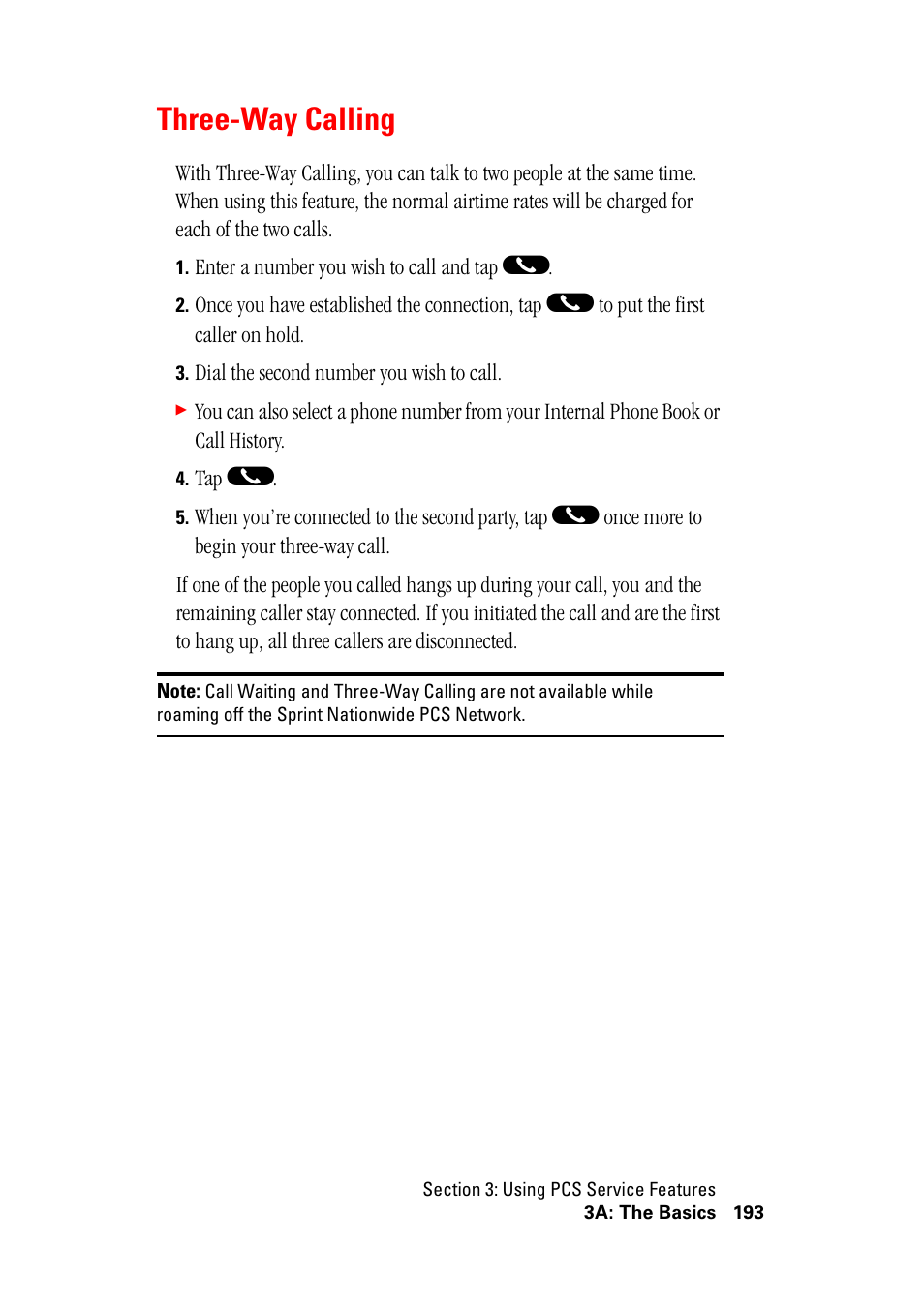 Three-way calling | Hitachi SH-G1000 User Manual | Page 201 / 264