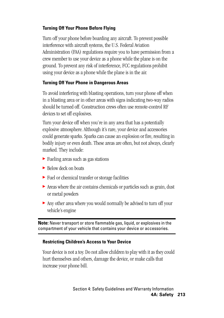 Fueling areas such as gas stations, Below deck on boats, Fuel or chemical transfer or storage facilities | Hitachi SH-G1000 User Manual | Page 221 / 264