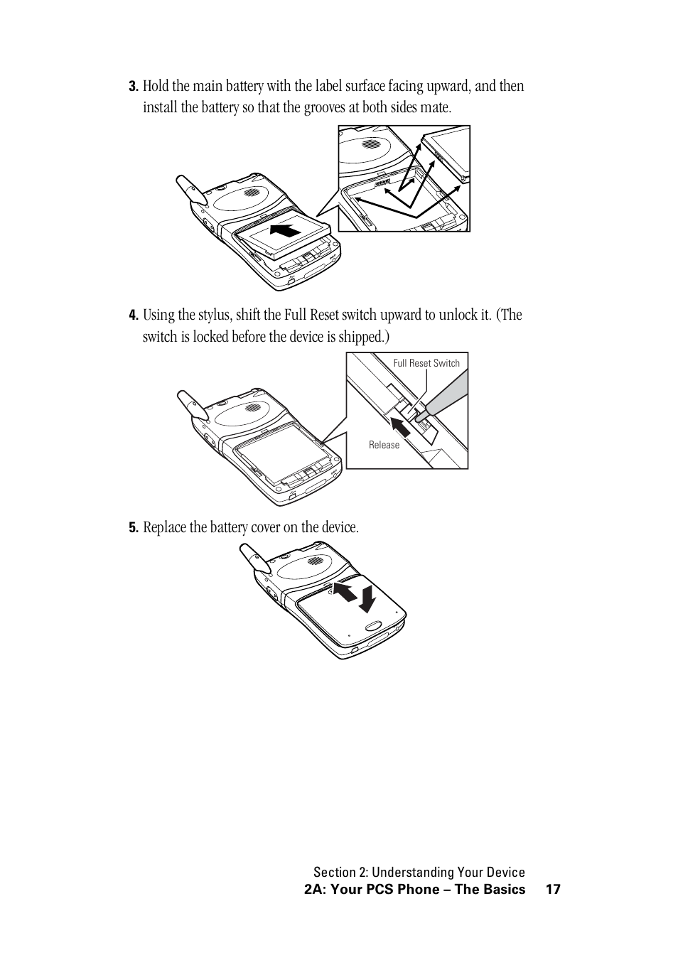 Replace the battery cover on the device | Hitachi SH-G1000 User Manual | Page 25 / 264