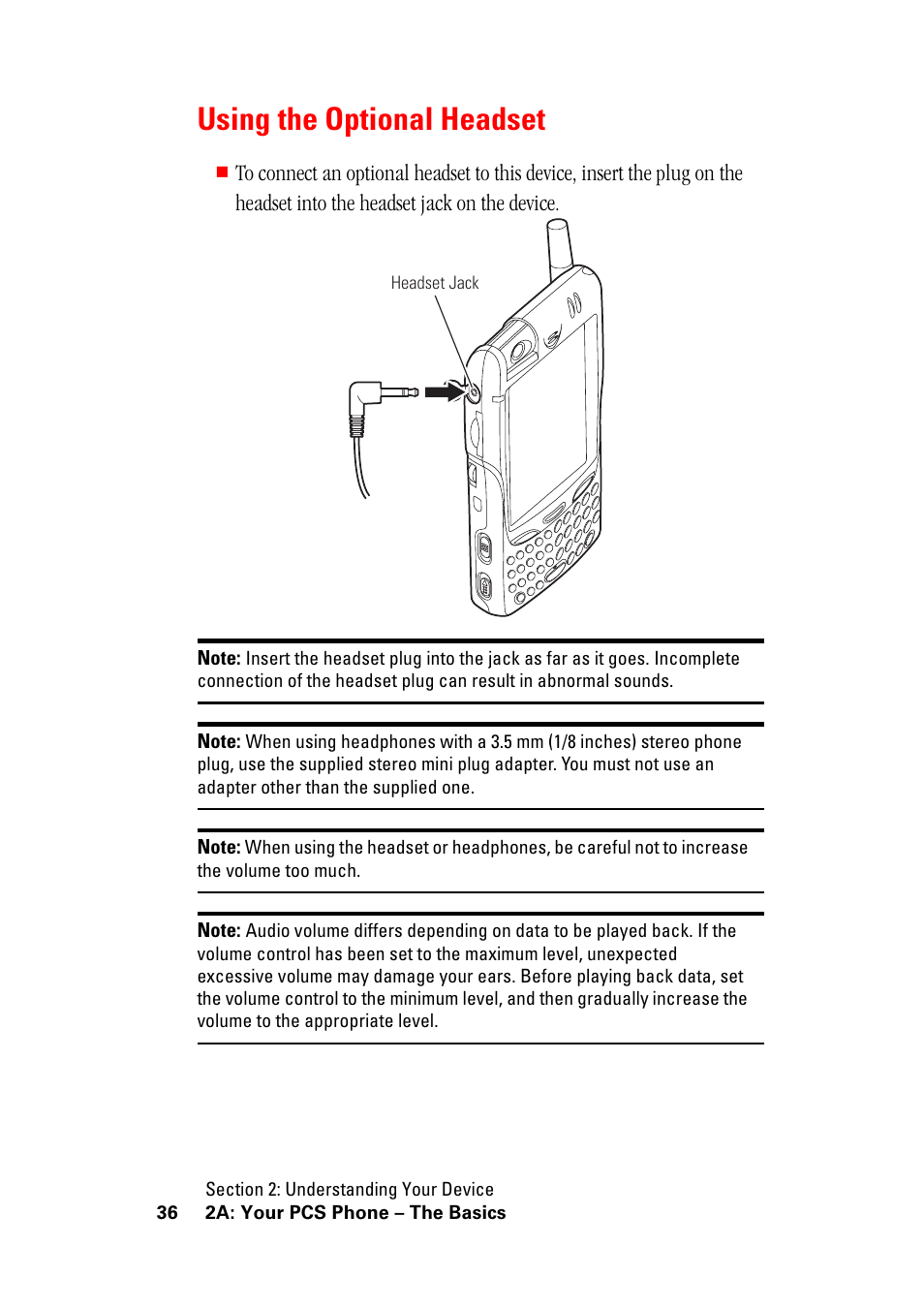 Using the optional headset | Hitachi SH-G1000 User Manual | Page 44 / 264