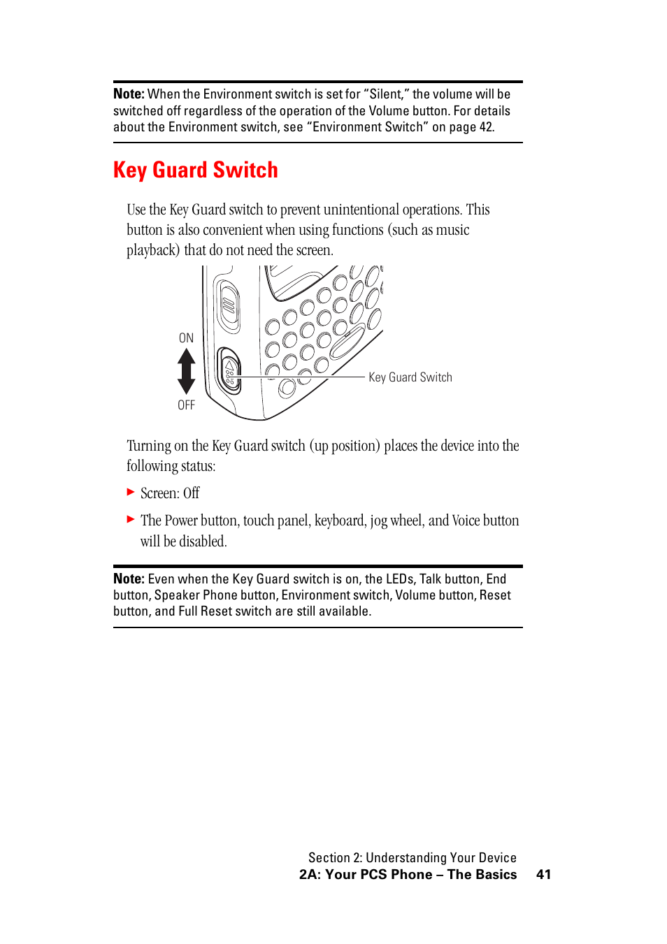Key guard switch, Screen: off | Hitachi SH-G1000 User Manual | Page 49 / 264