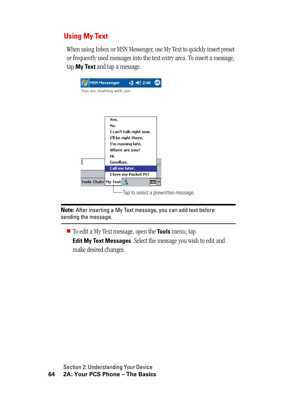 Using my text | Hitachi SH-G1000 User Manual | Page 72 / 264