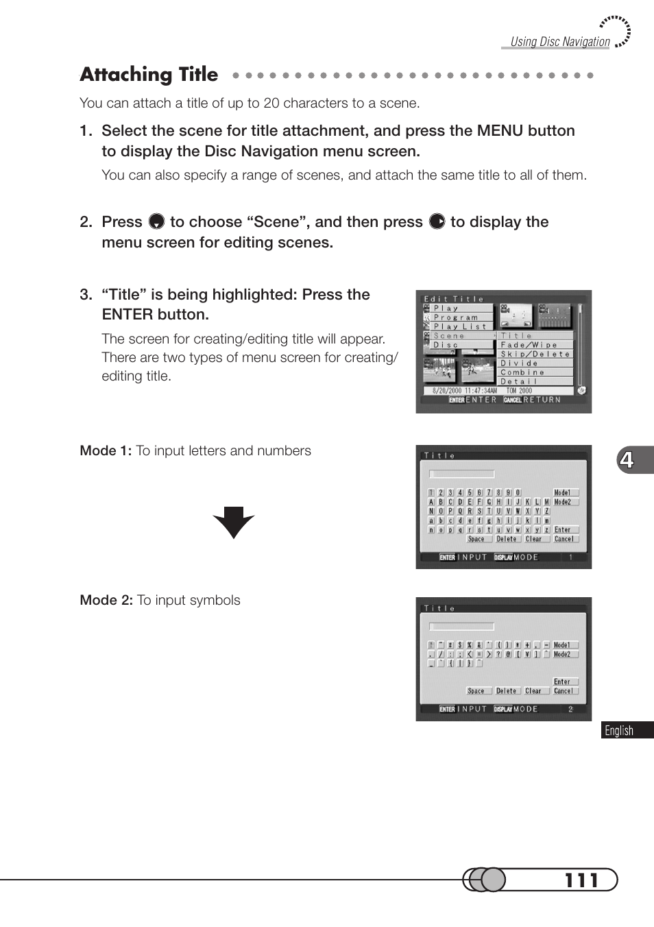 Attaching title | Hitachi DZMV100A User Manual | Page 111 / 170