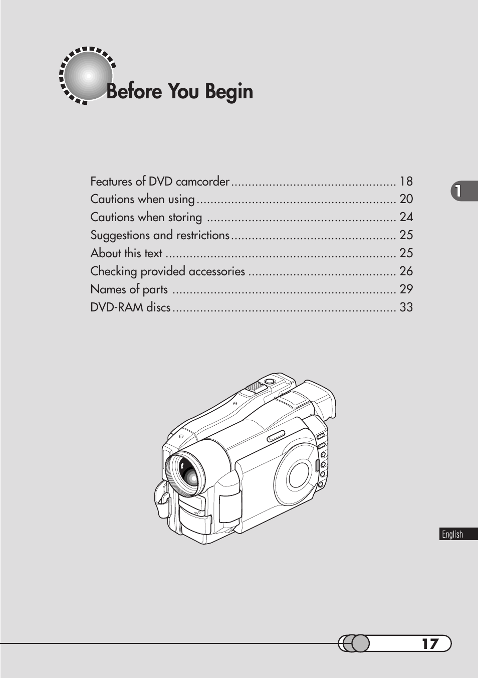 Before you begin | Hitachi DZMV100A User Manual | Page 17 / 170