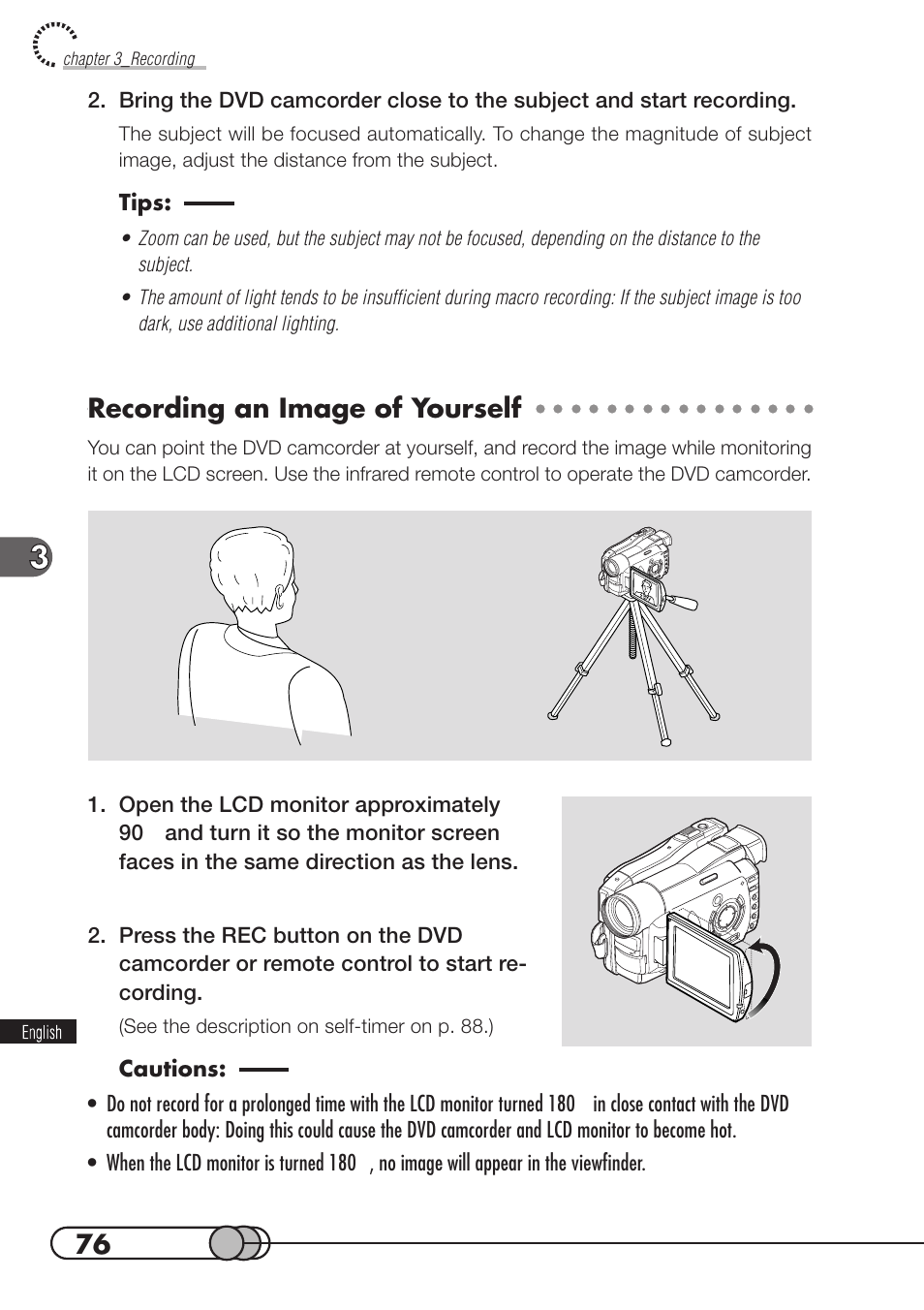 Recording an image of yourself | Hitachi DZMV100A User Manual | Page 76 / 170
