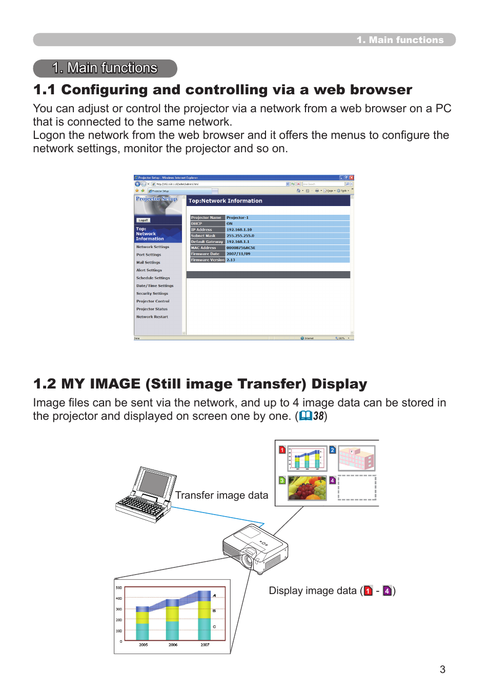 2 my image (still image transfer) display | Hitachi CP-WX625 User Manual | Page 3 / 44