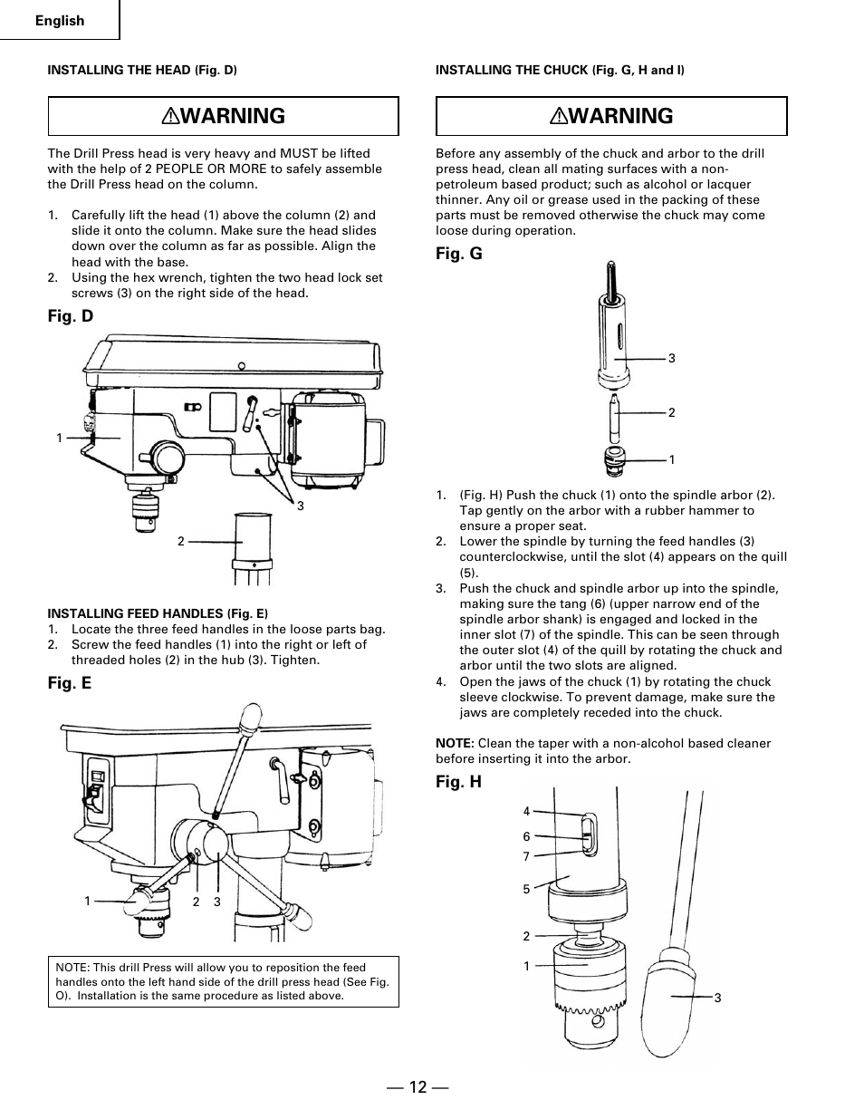 Warning | Hitachi B 16RM User Manual | Page 12 / 64