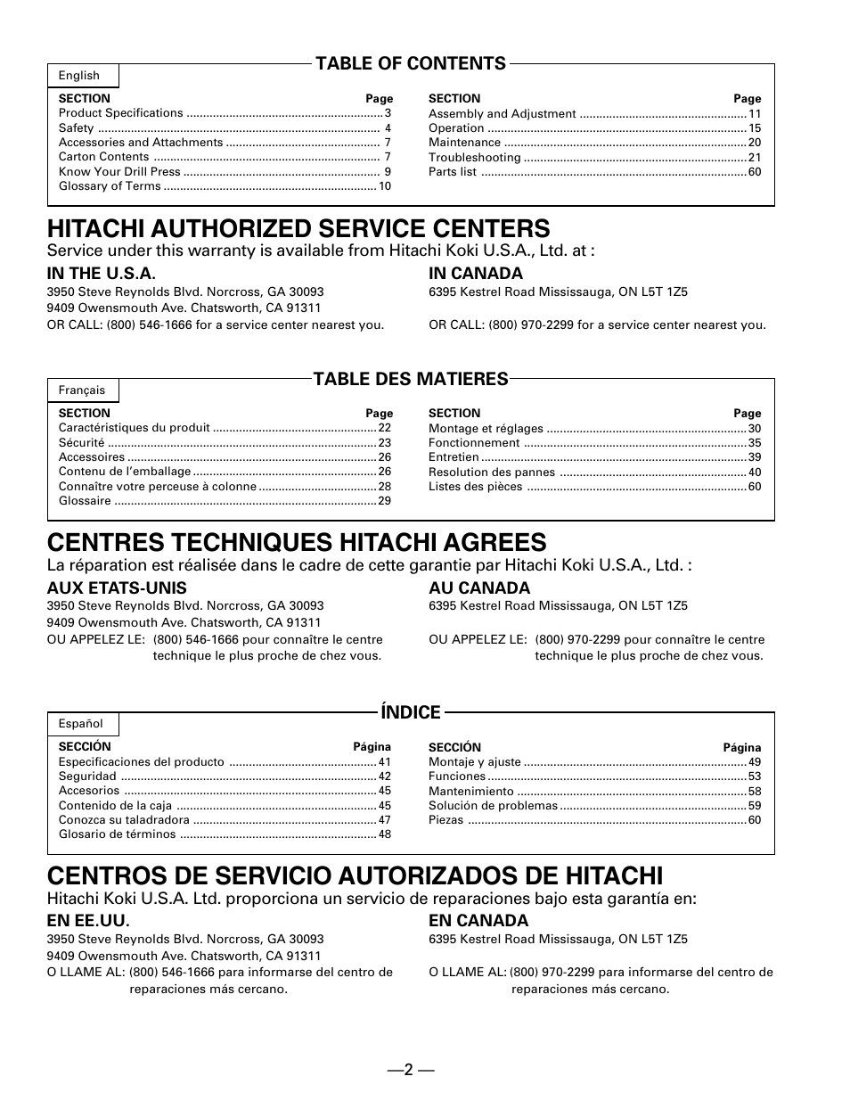 Hitachi B 16RM User Manual | Page 2 / 64