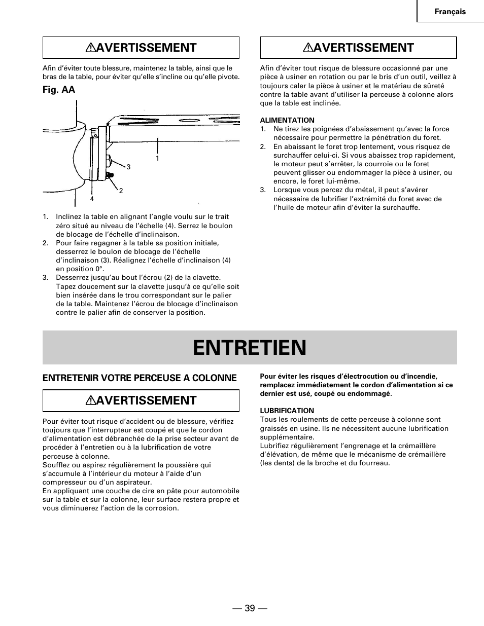 Entretien, Avertissement | Hitachi B 16RM User Manual | Page 39 / 64