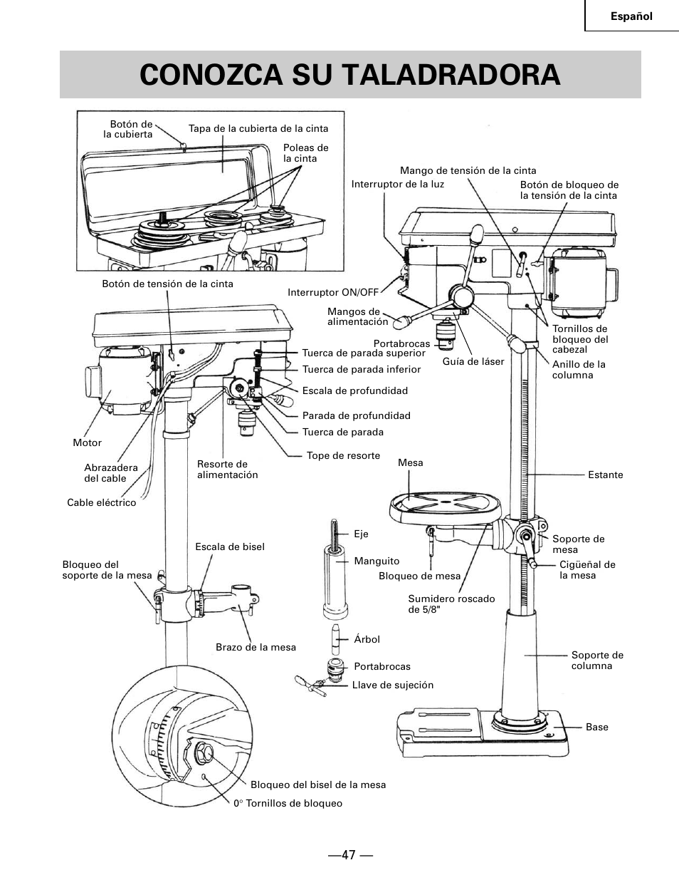 Conozca su taladradora | Hitachi B 16RM User Manual | Page 47 / 64