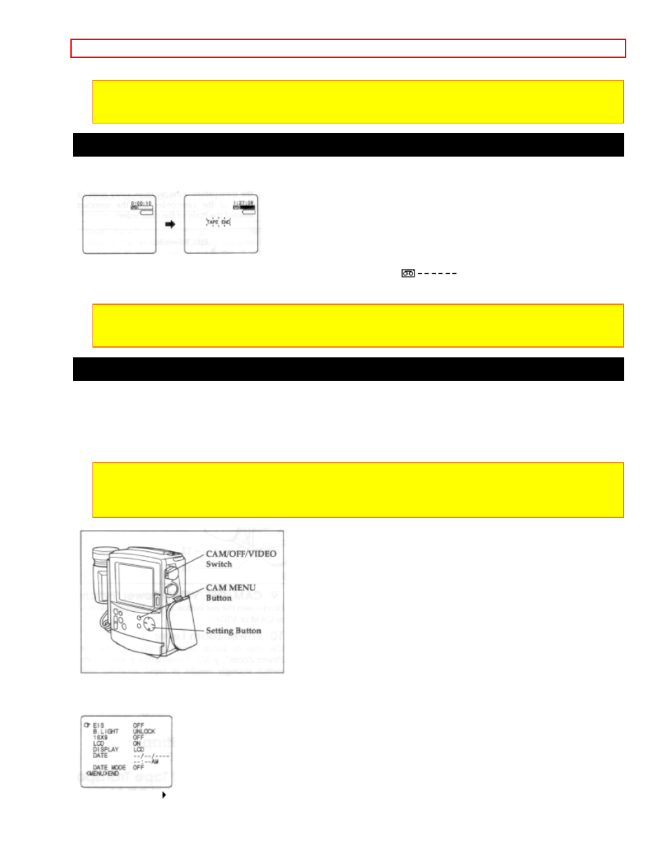 Remaining tape setting the date and time, Remaining tape, Setting the date and time | Hitachi VM-H100LA User Manual | Page 18 / 50