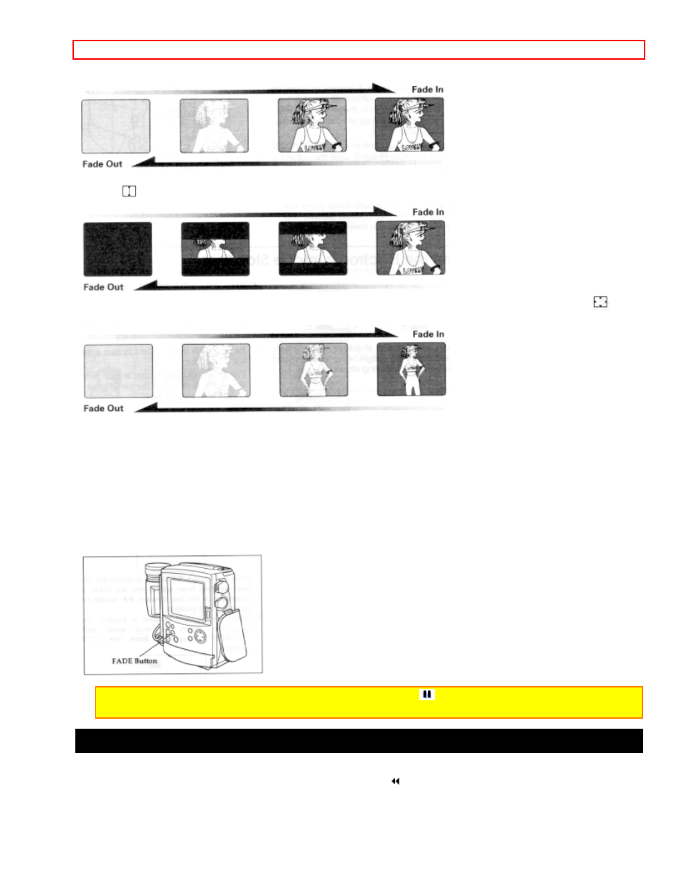 Using instant review, Fading in, Fading out | Hitachi VM-H100LA User Manual | Page 36 / 50