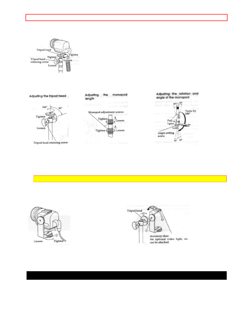 Attaching the optional wide or tele converter lens, Using the camera mount | Hitachi VM-H100LA User Manual | Page 43 / 50