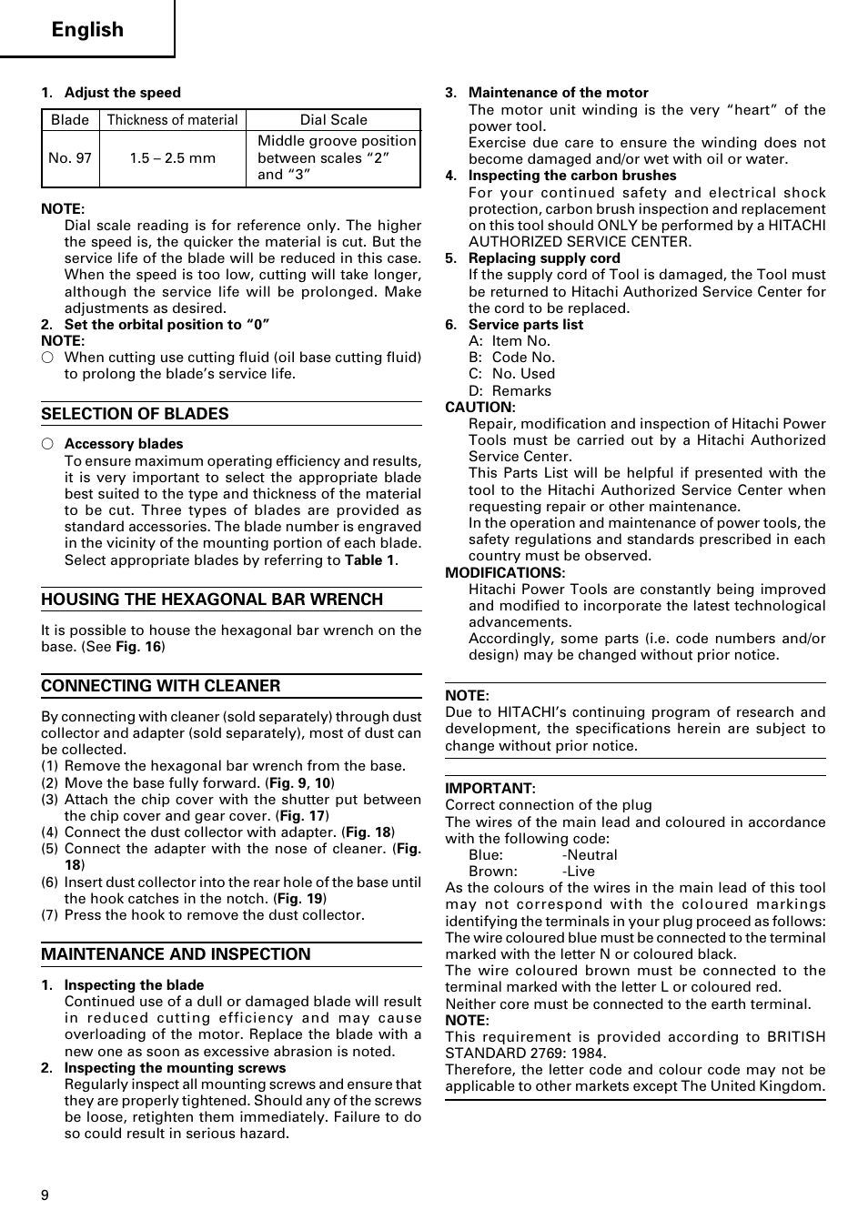 English | Hitachi CJ120V User Manual | Page 10 / 58