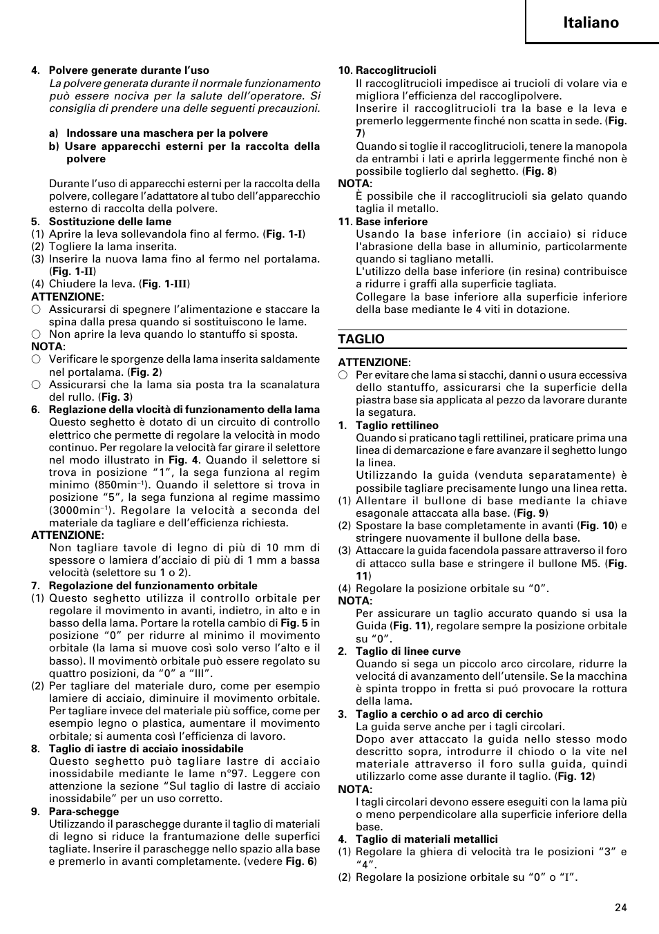Italiano | Hitachi CJ120V User Manual | Page 25 / 58