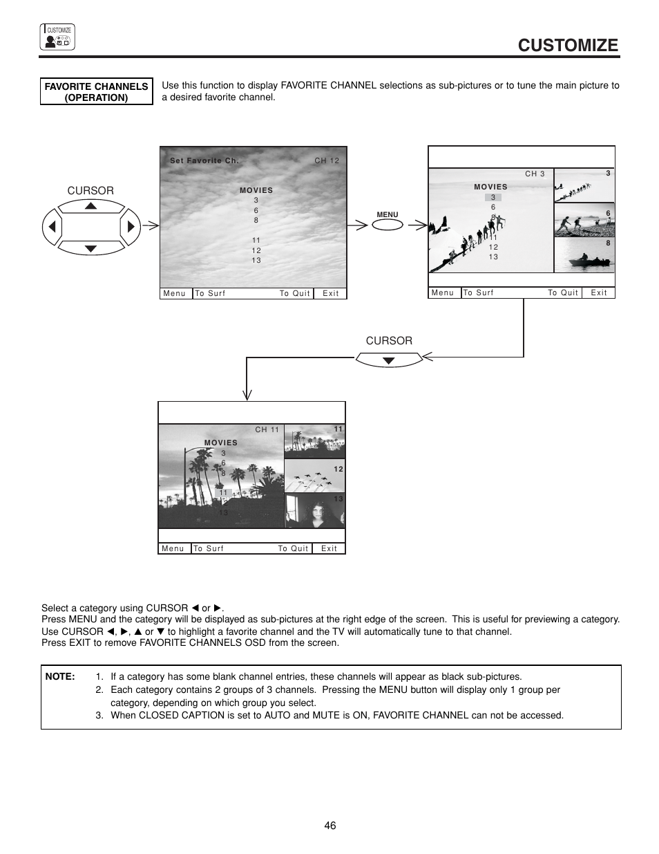 Customize | Hitachi 43FDX15B  EN User Manual | Page 46 / 68