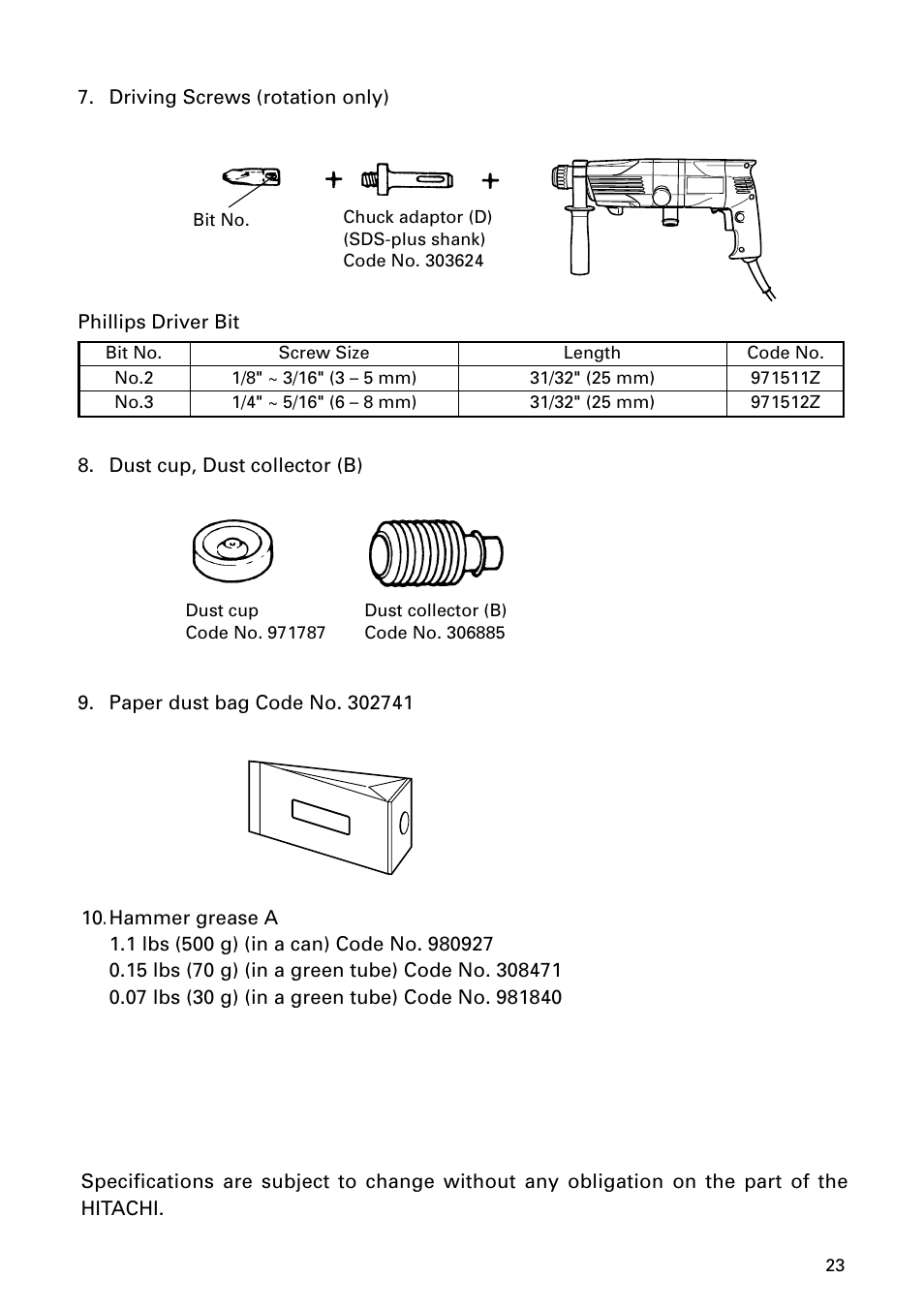 Hitachi DH 24PD User Manual | Page 23 / 28