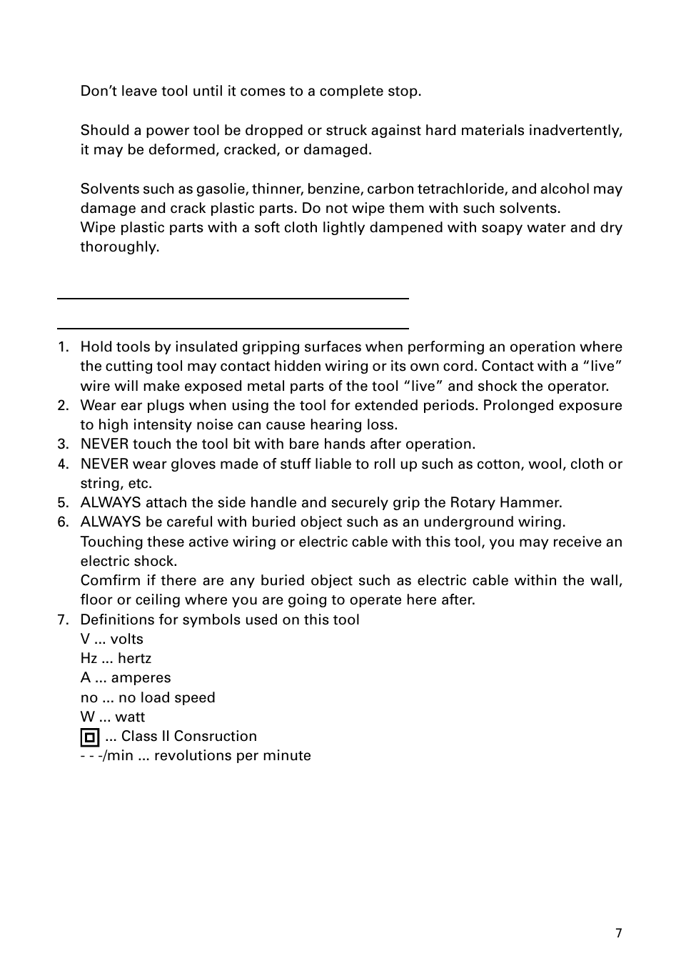 Specific safety rules and symbols | Hitachi DH 24PD User Manual | Page 7 / 28
