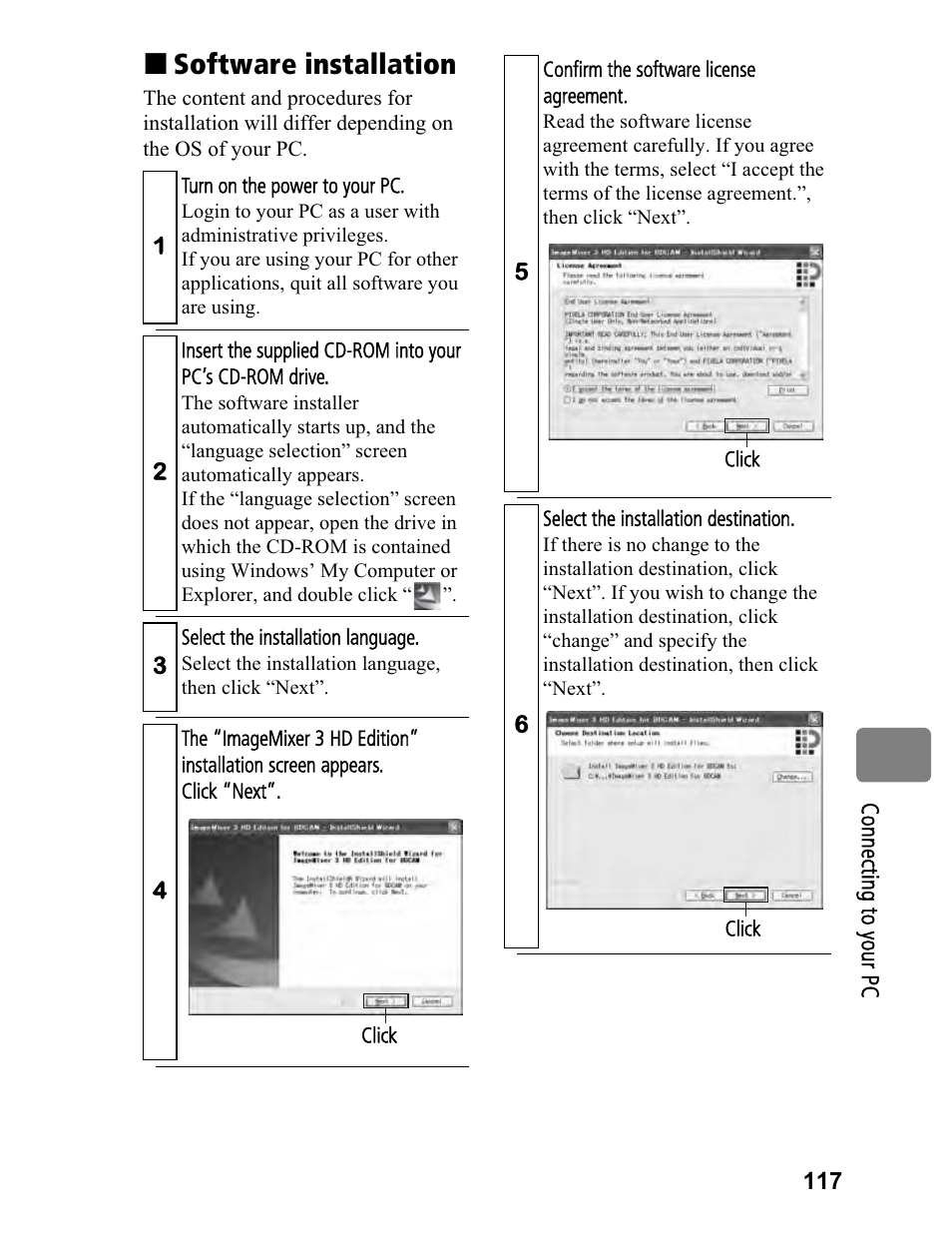 Software installation | Hitachi DZ-BD70A User Manual | Page 117 / 183