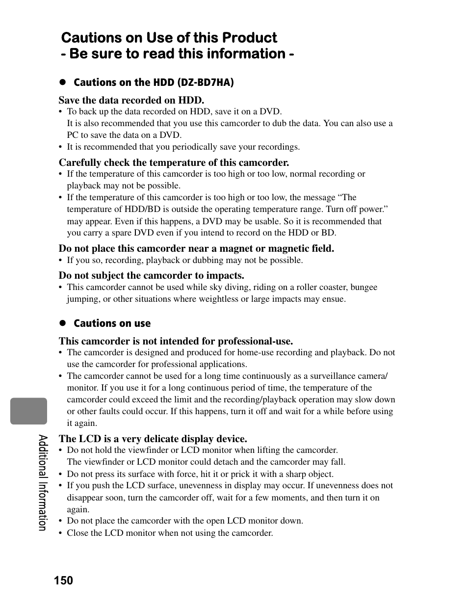 Hitachi DZ-BD70A User Manual | Page 150 / 183
