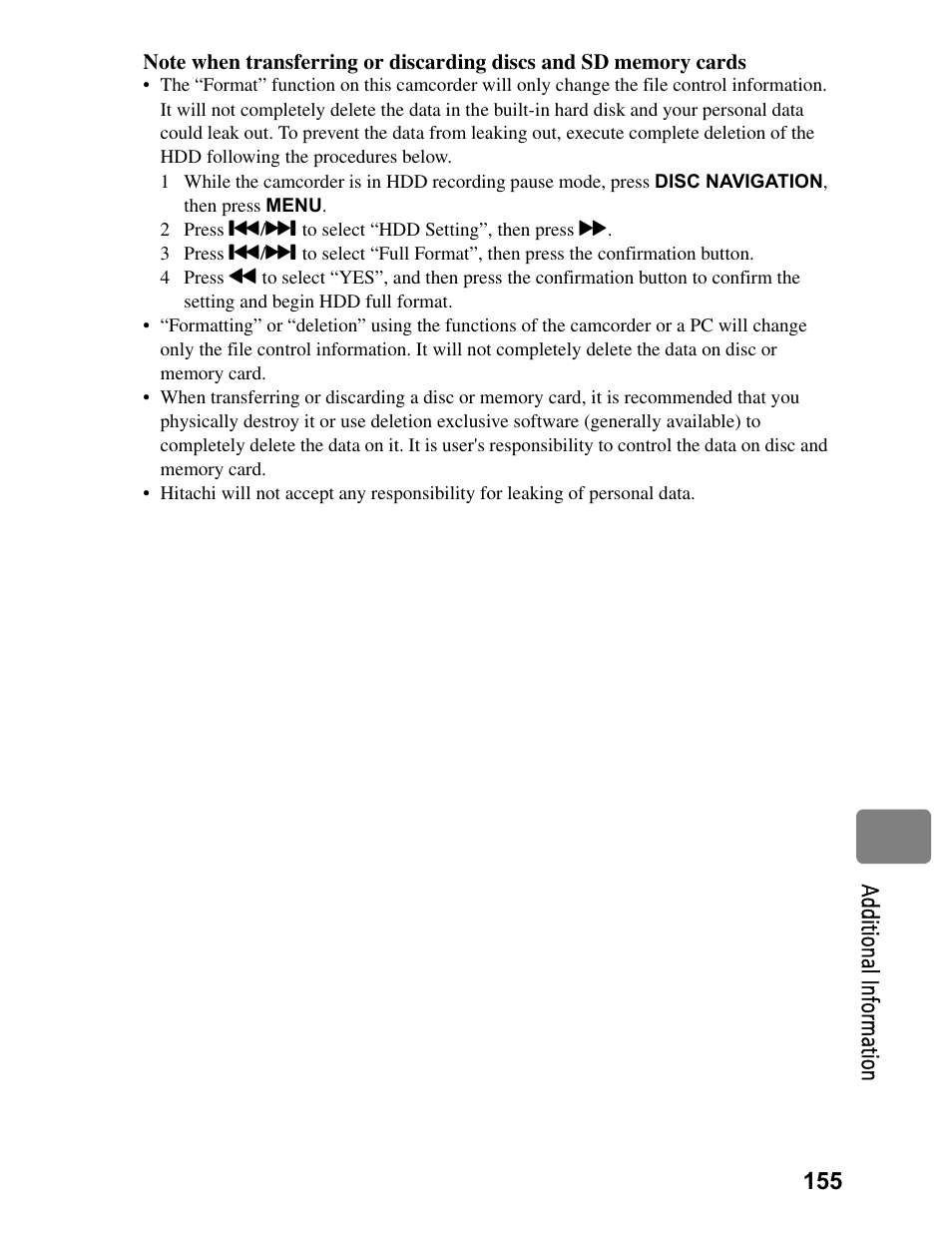 Hitachi DZ-BD70A User Manual | Page 155 / 183