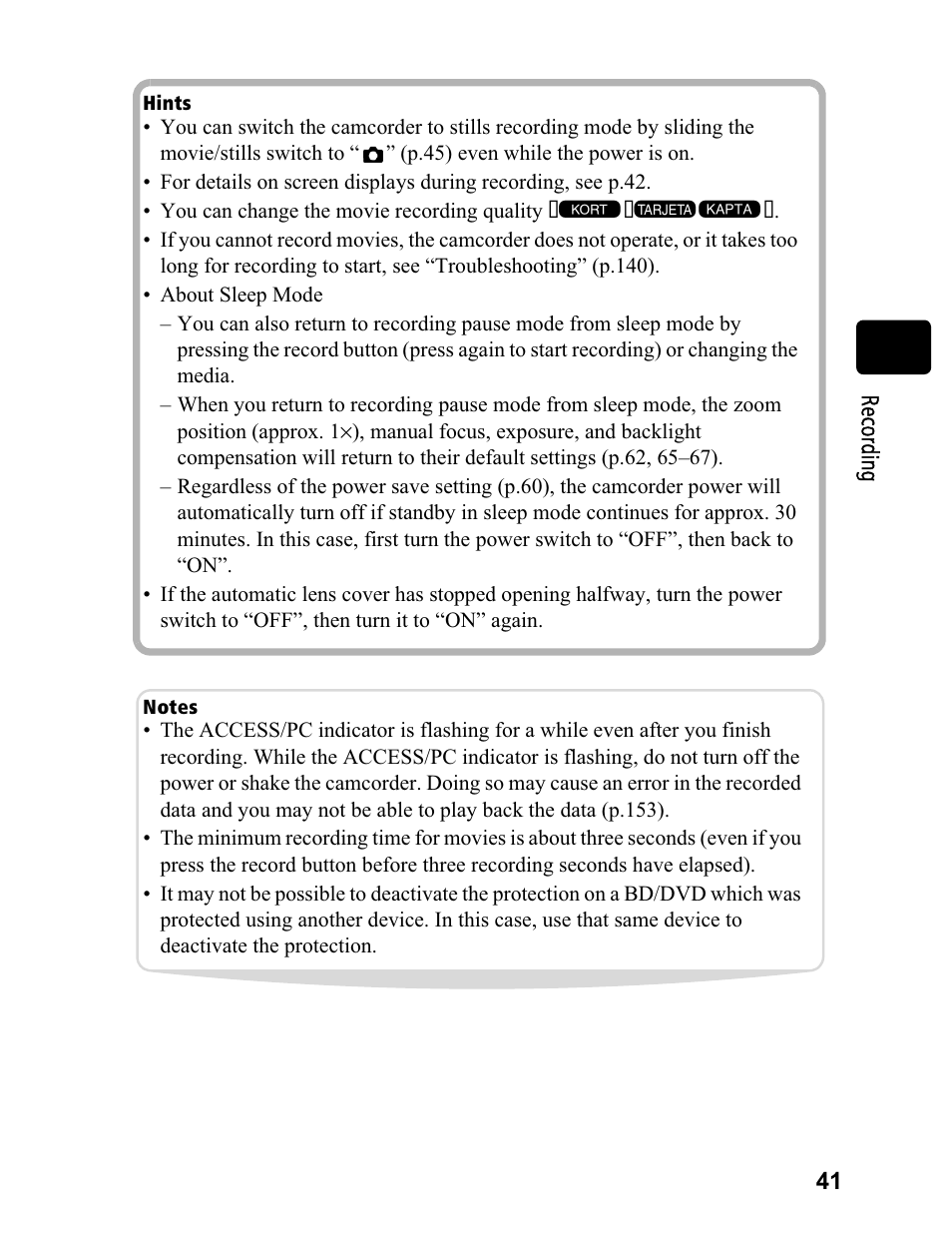 Hitachi DZ-BD70A User Manual | Page 41 / 183