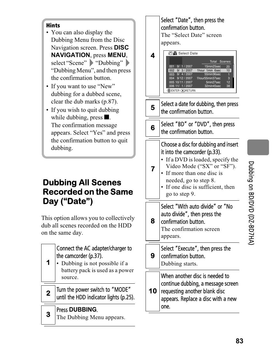 Hitachi DZ-BD70A User Manual | Page 83 / 183
