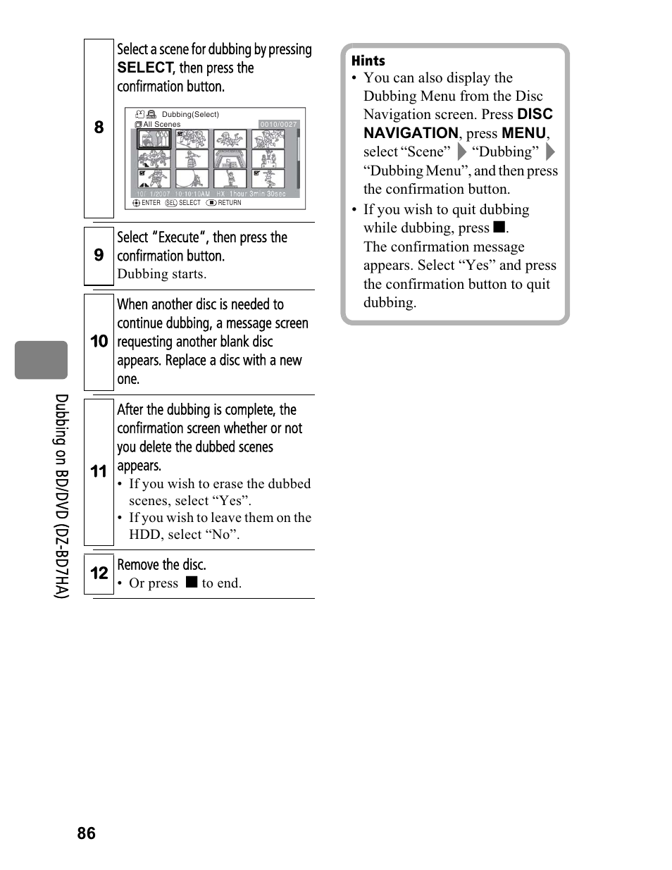 Hitachi DZ-BD70A User Manual | Page 86 / 183