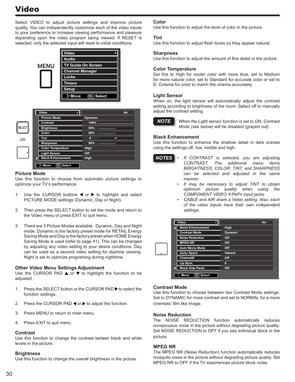 Video | Hitachi P50S602 User Manual | Page 30 / 60