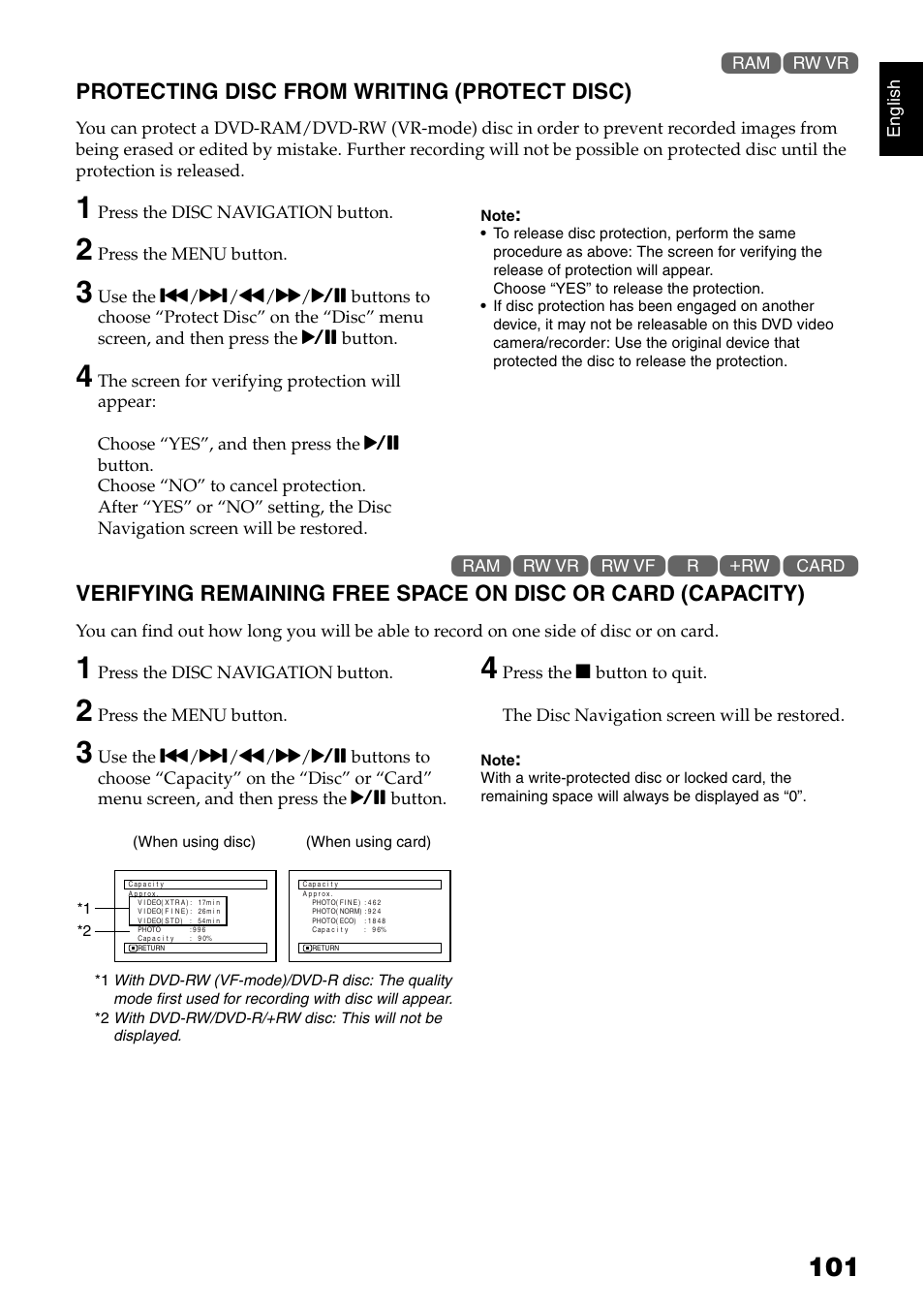 Protecting disc from writing (protect disc) | Hitachi DZ-GX5040E User Manual | Page 101 / 155