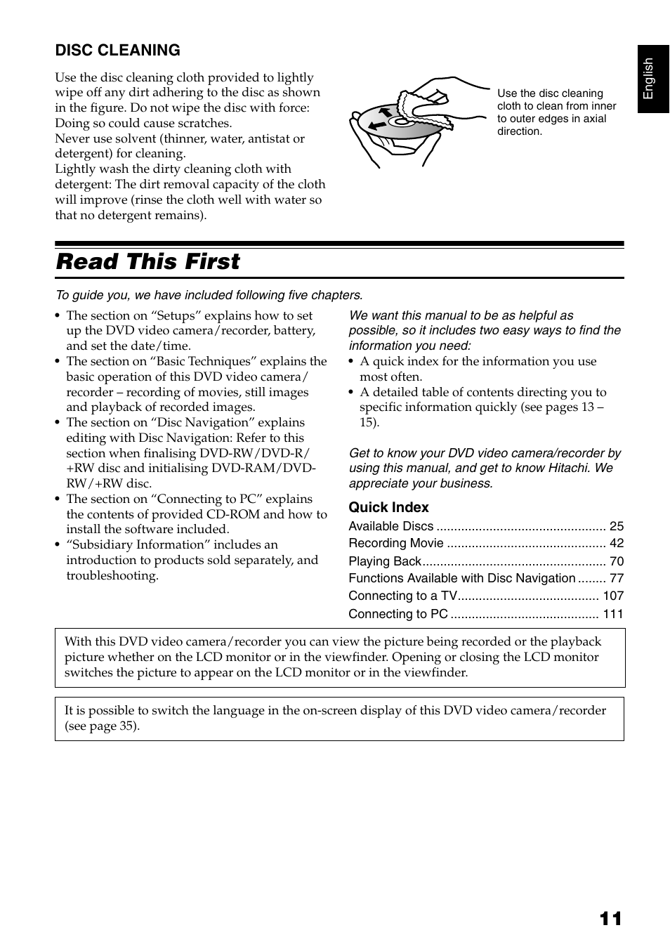 Read this first | Hitachi DZ-GX5040E User Manual | Page 11 / 155