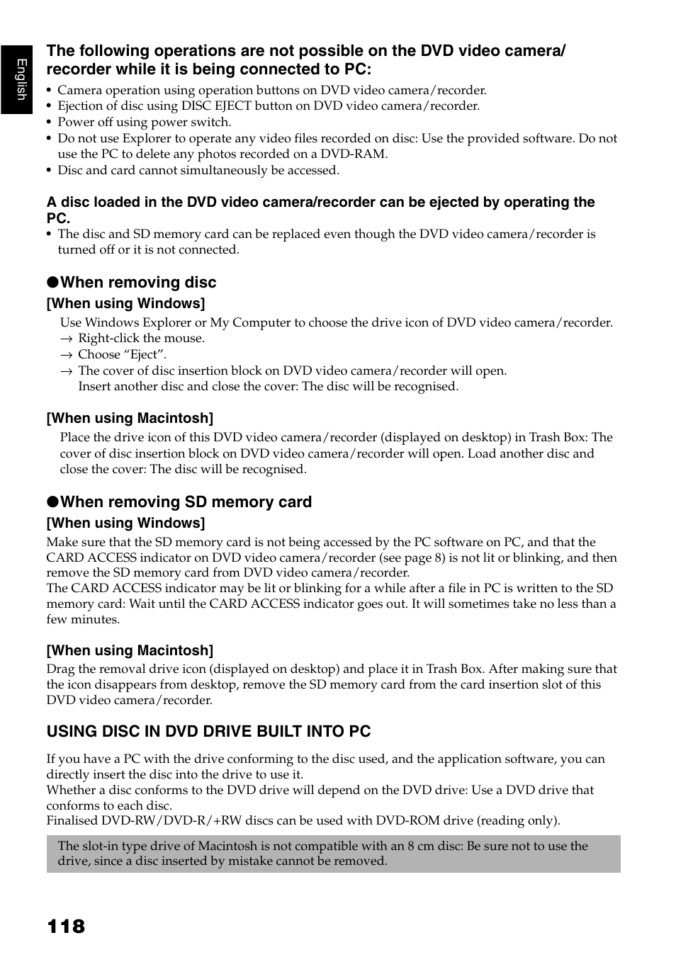 Hitachi DZ-GX5040E User Manual | Page 118 / 155