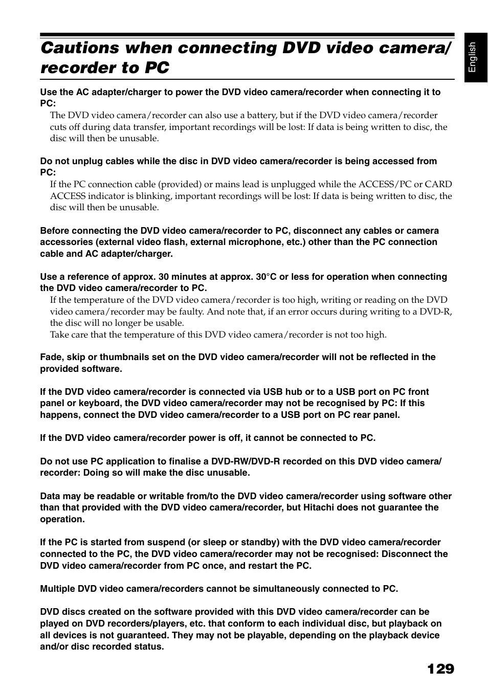Hitachi DZ-GX5040E User Manual | Page 129 / 155
