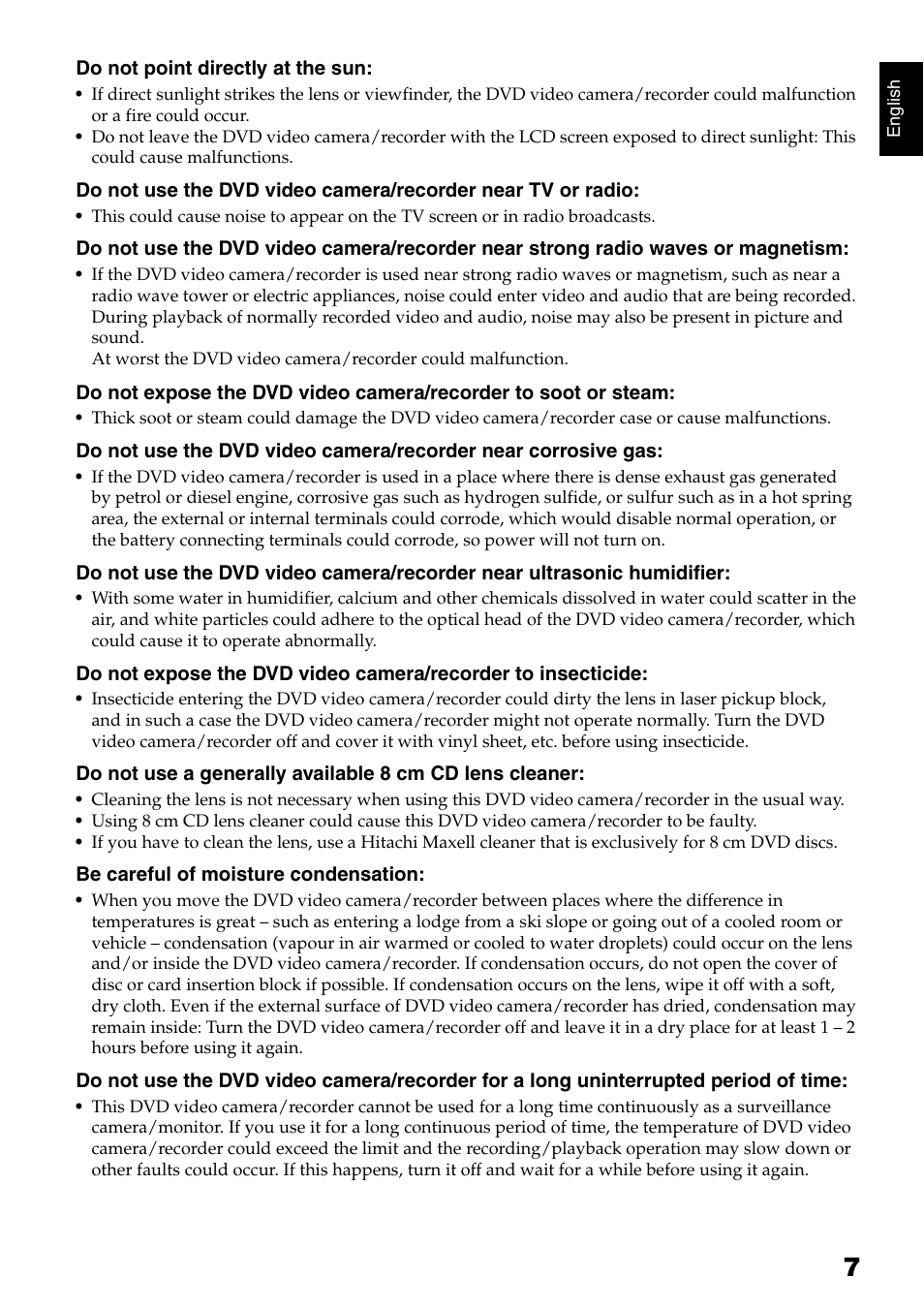 Hitachi DZ-GX5040E User Manual | Page 7 / 155