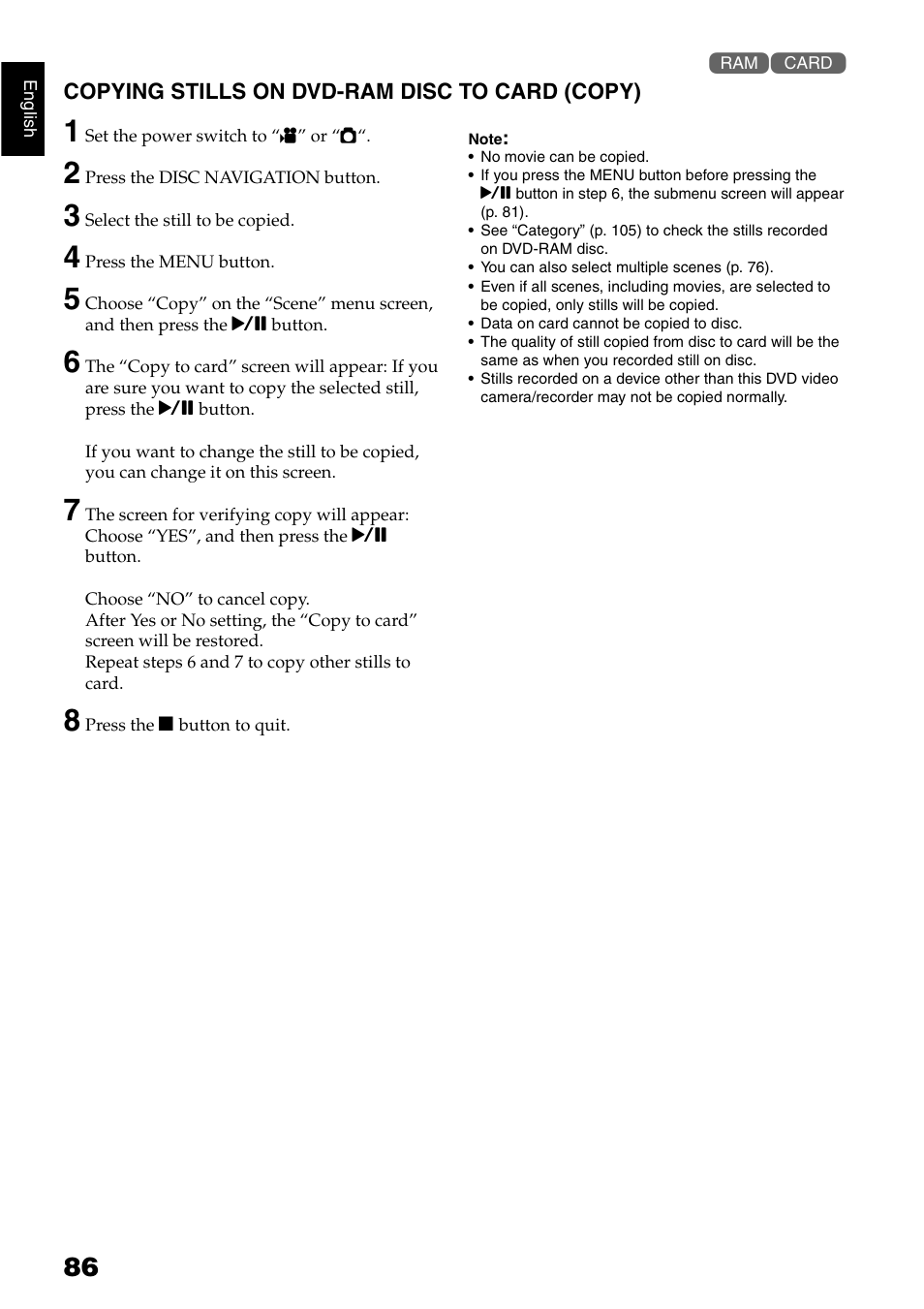 Hitachi DZ-GX5040E User Manual | Page 86 / 155