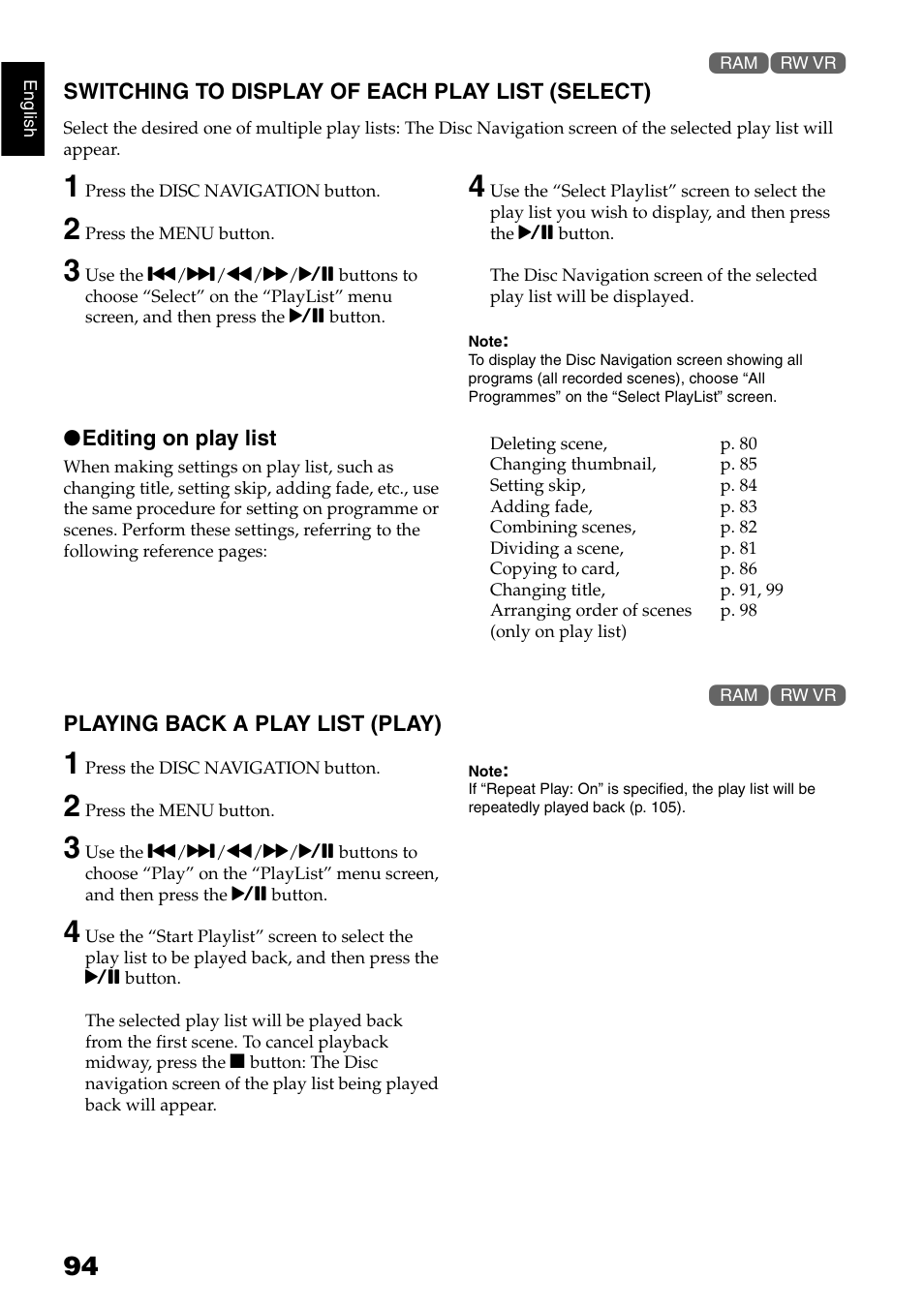 Hitachi DZ-GX5040E User Manual | Page 94 / 155