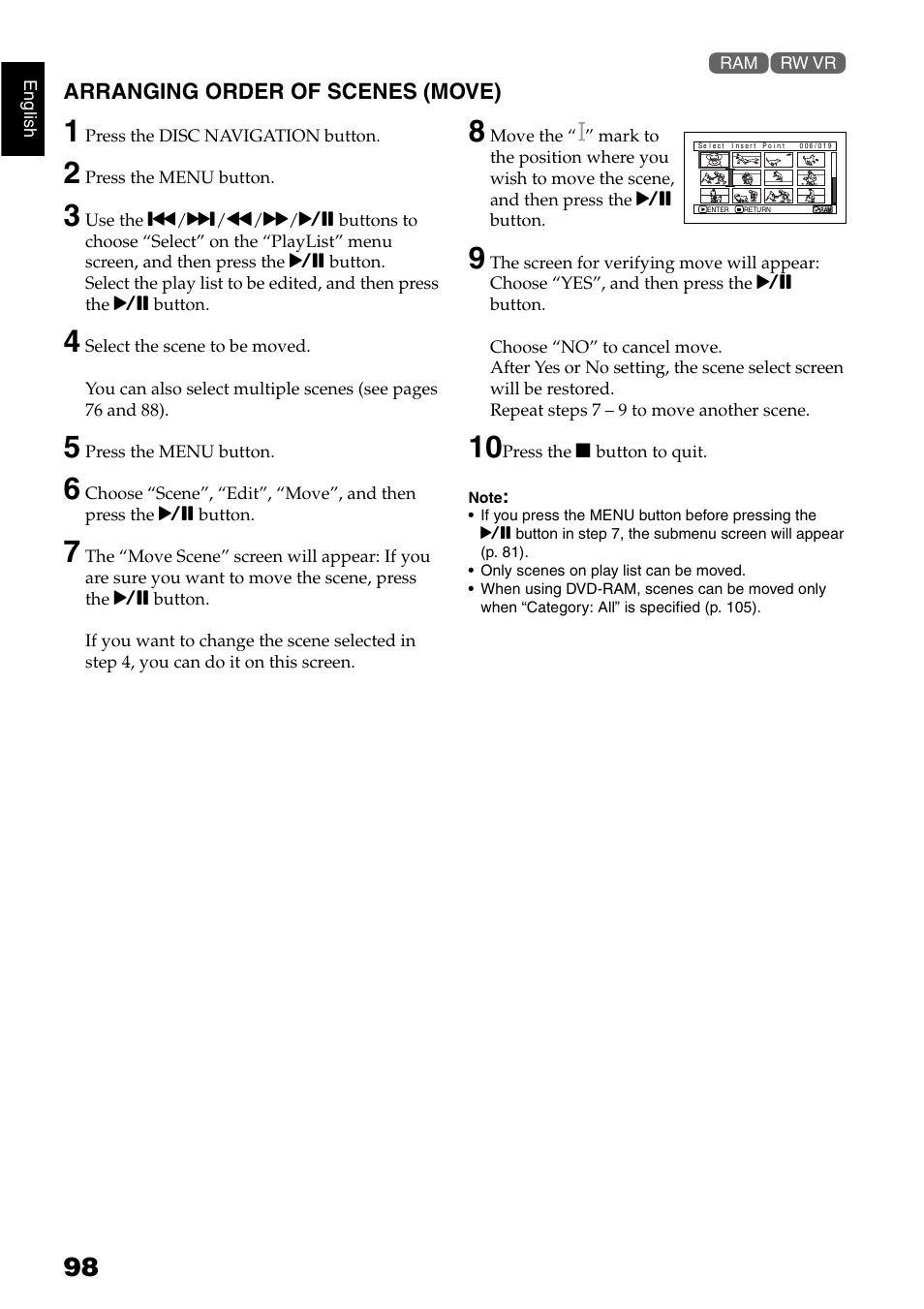 Hitachi DZ-GX5040E User Manual | Page 98 / 155