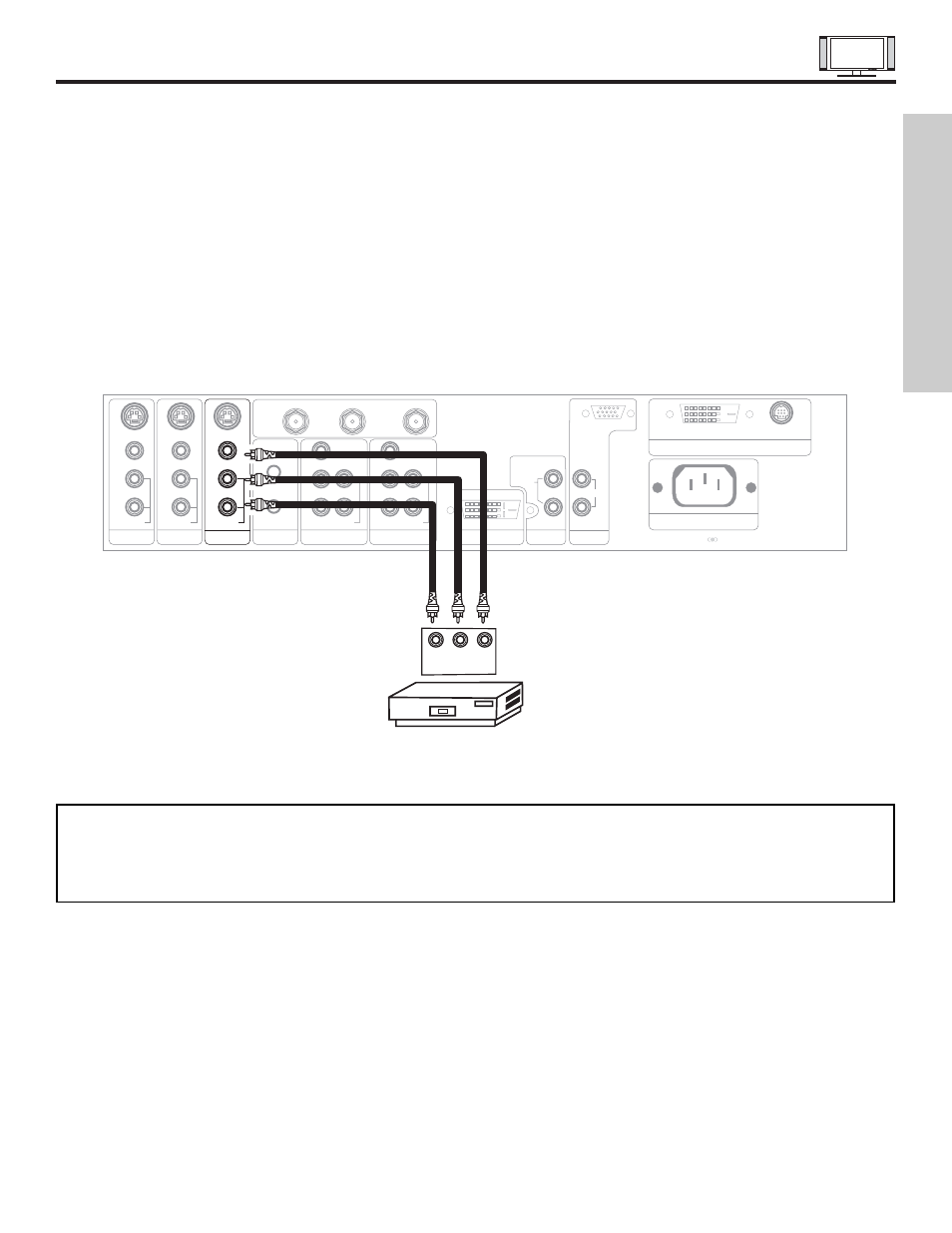 Connecting external video sources, First time use, Back of vcr | Hitachi 32HDT50 User Manual | Page 15 / 84