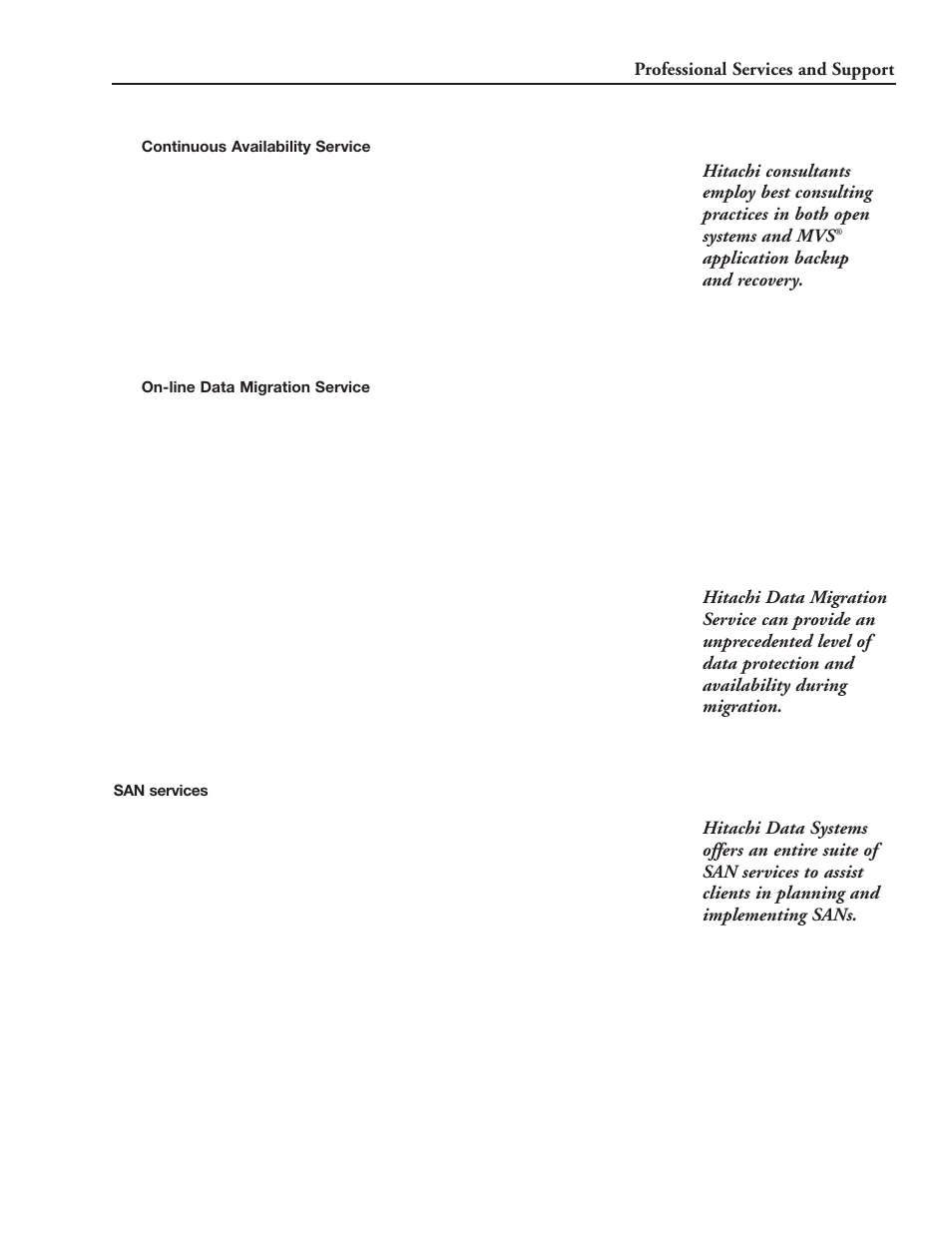 Professional services and support | Hitachi 9900 Series User Manual | Page 56 / 80