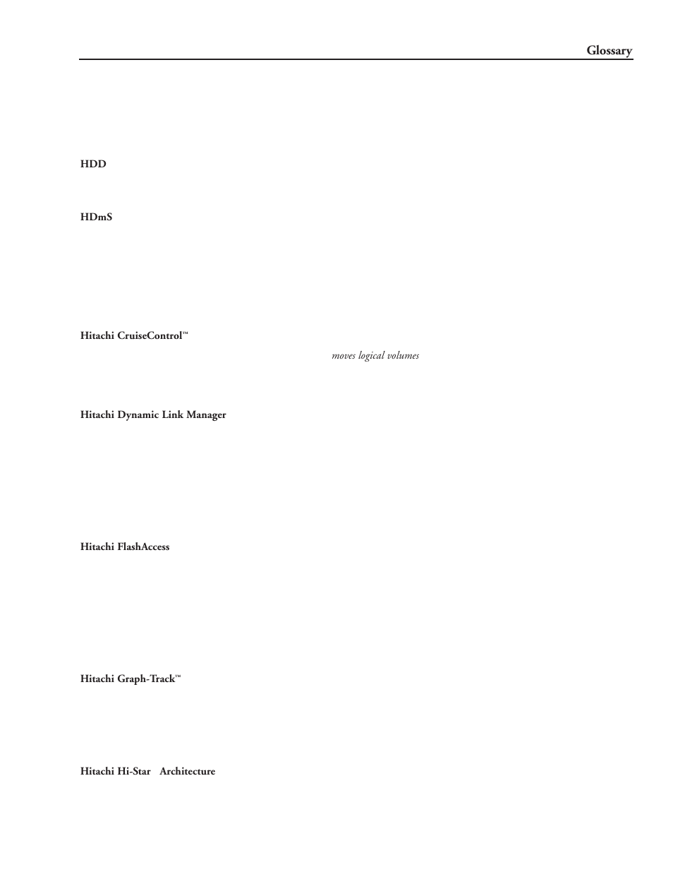 Glossary | Hitachi 9900 Series User Manual | Page 68 / 80