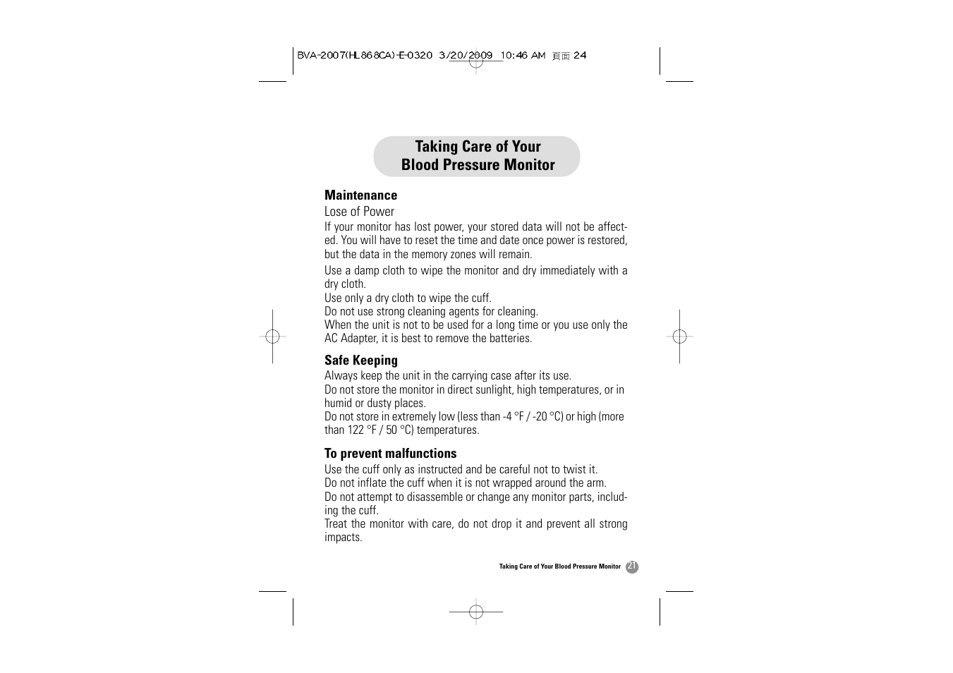 Hitachi BVA-2007 User Manual | Page 22 / 66