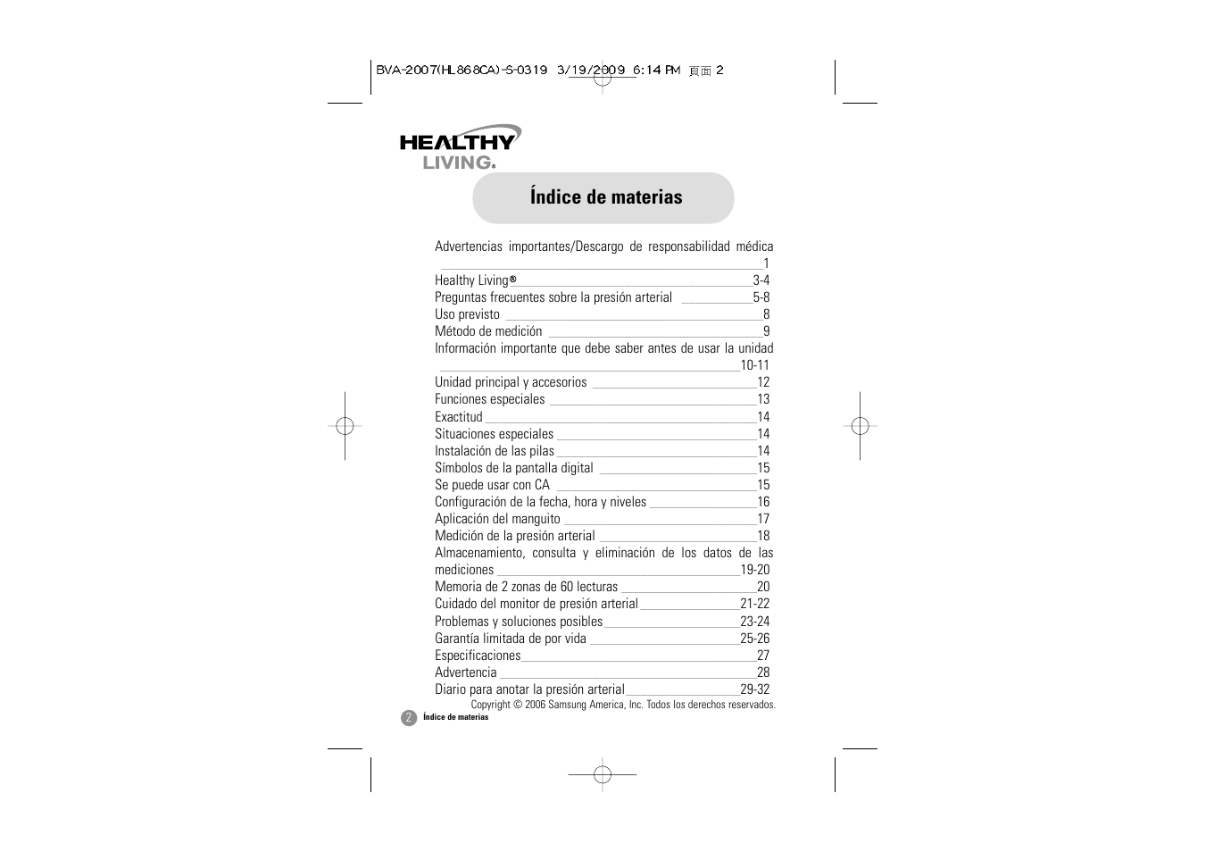 Índice de materias | Hitachi BVA-2007 User Manual | Page 35 / 66